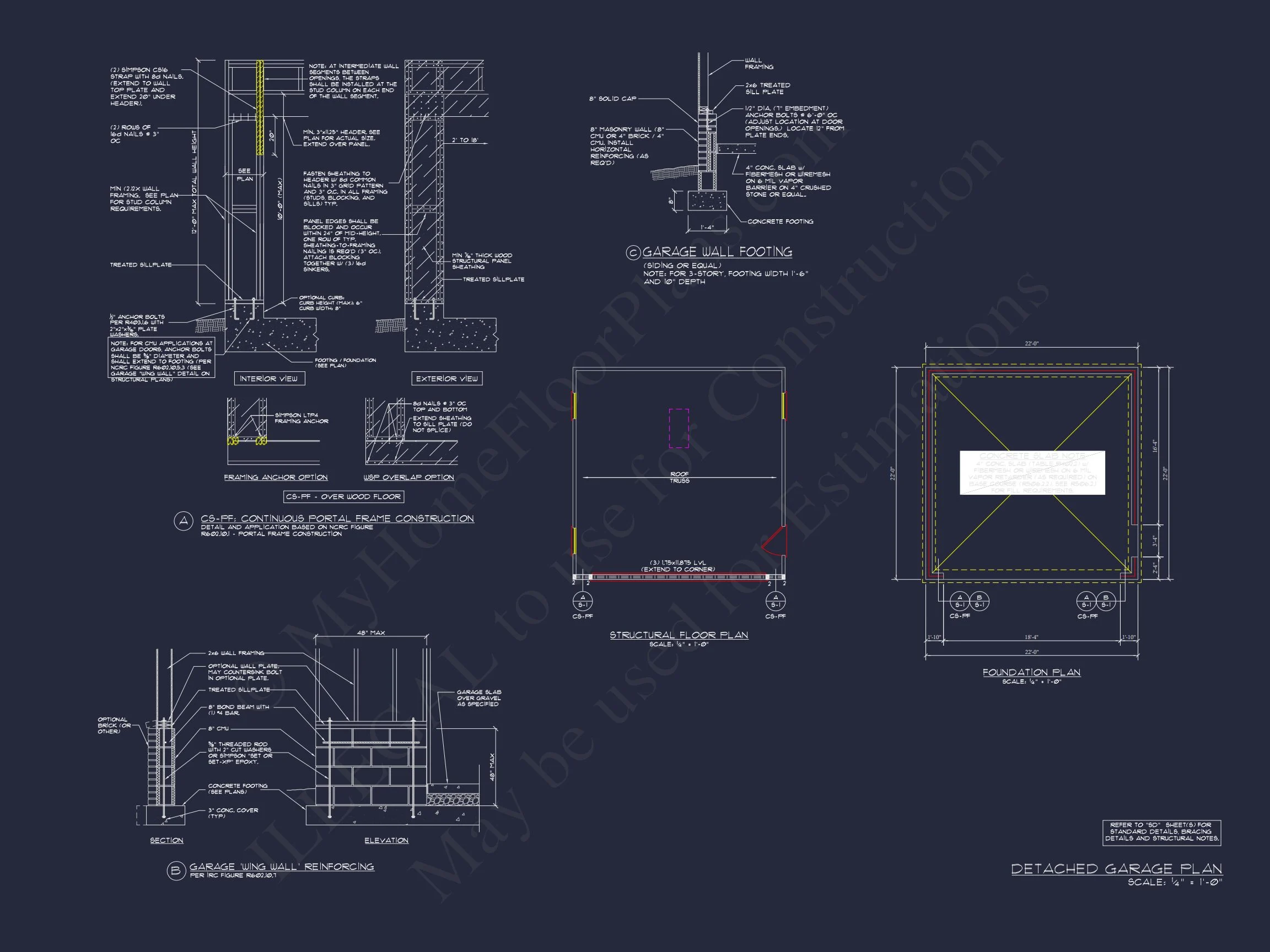 15-1864 GARAGE PLAN - Custom Garage Floor Plan | CAD House Design & Architectural Blueprints 4 Custom Garage Floor Plan