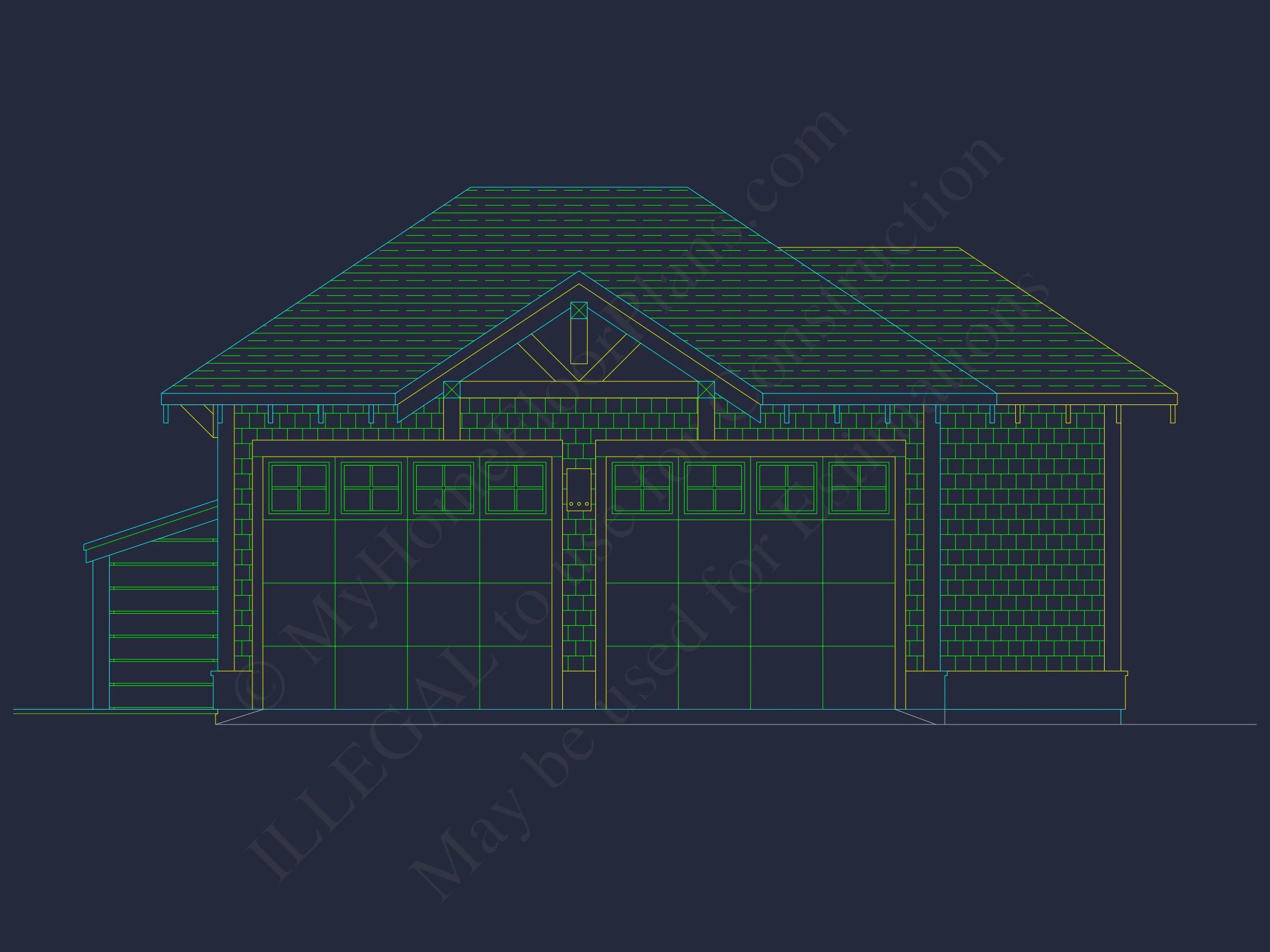 15-1805 CART PLAN - Craftsman Cart Garage Plan with Detailed CAD Architecture 2 Craftsman Cart Garage Plan with Detailed CAD Architecture