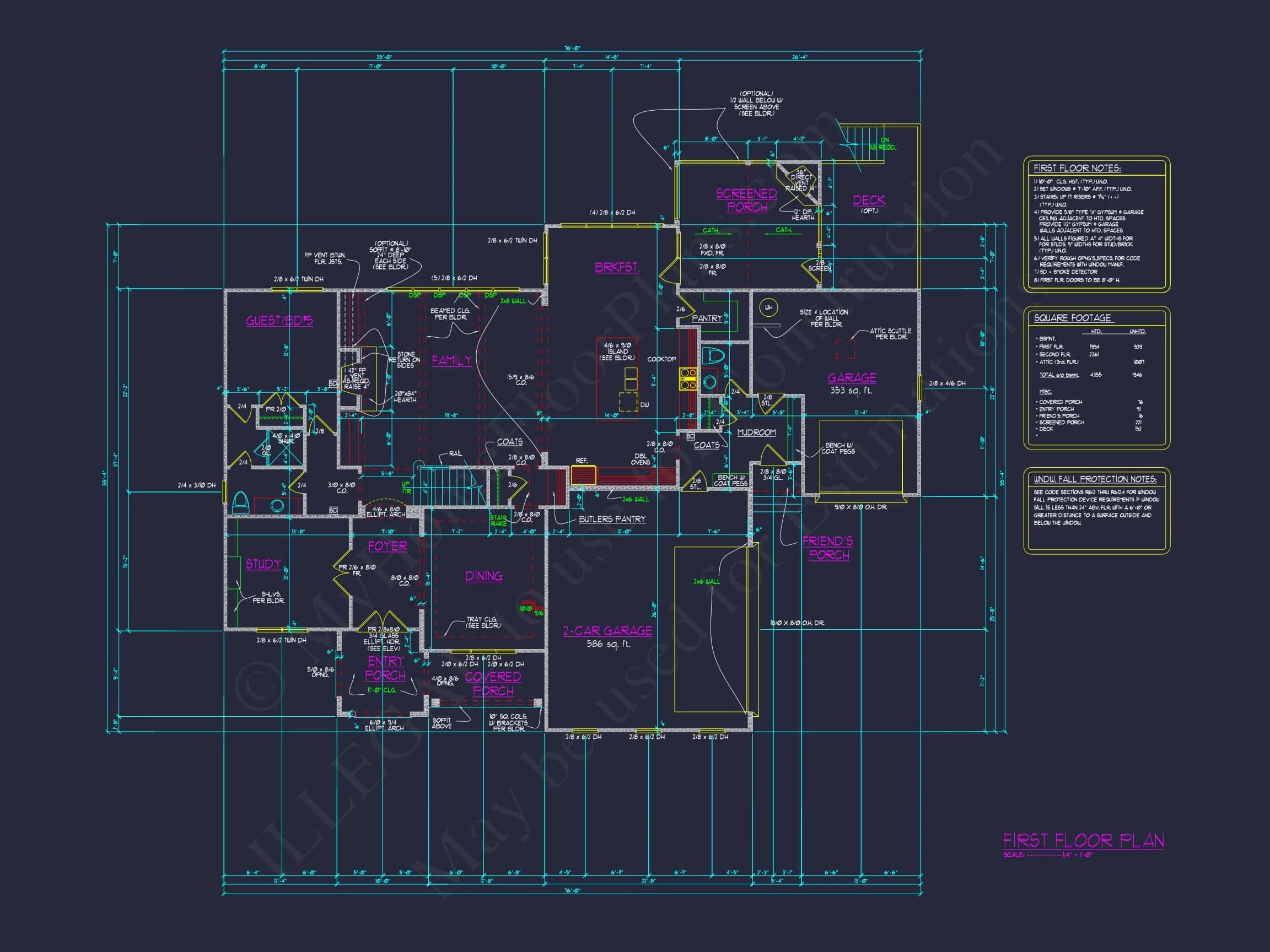 Modern Traditional house Plan with Detailed Blueprint Designs