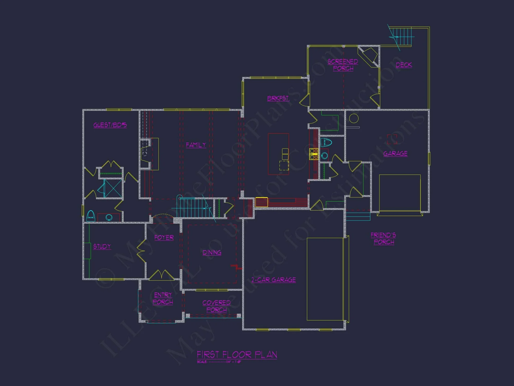 Modern Traditional house Plan with Detailed Blueprint Designs