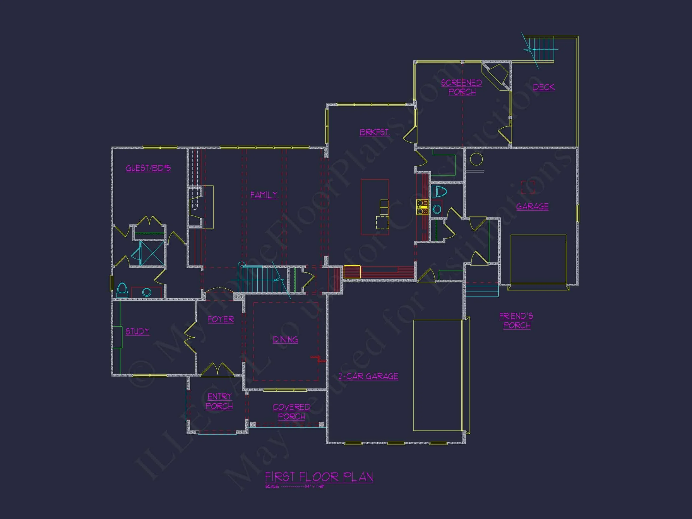 Modern Traditional house Plan with Detailed Blueprint Designs