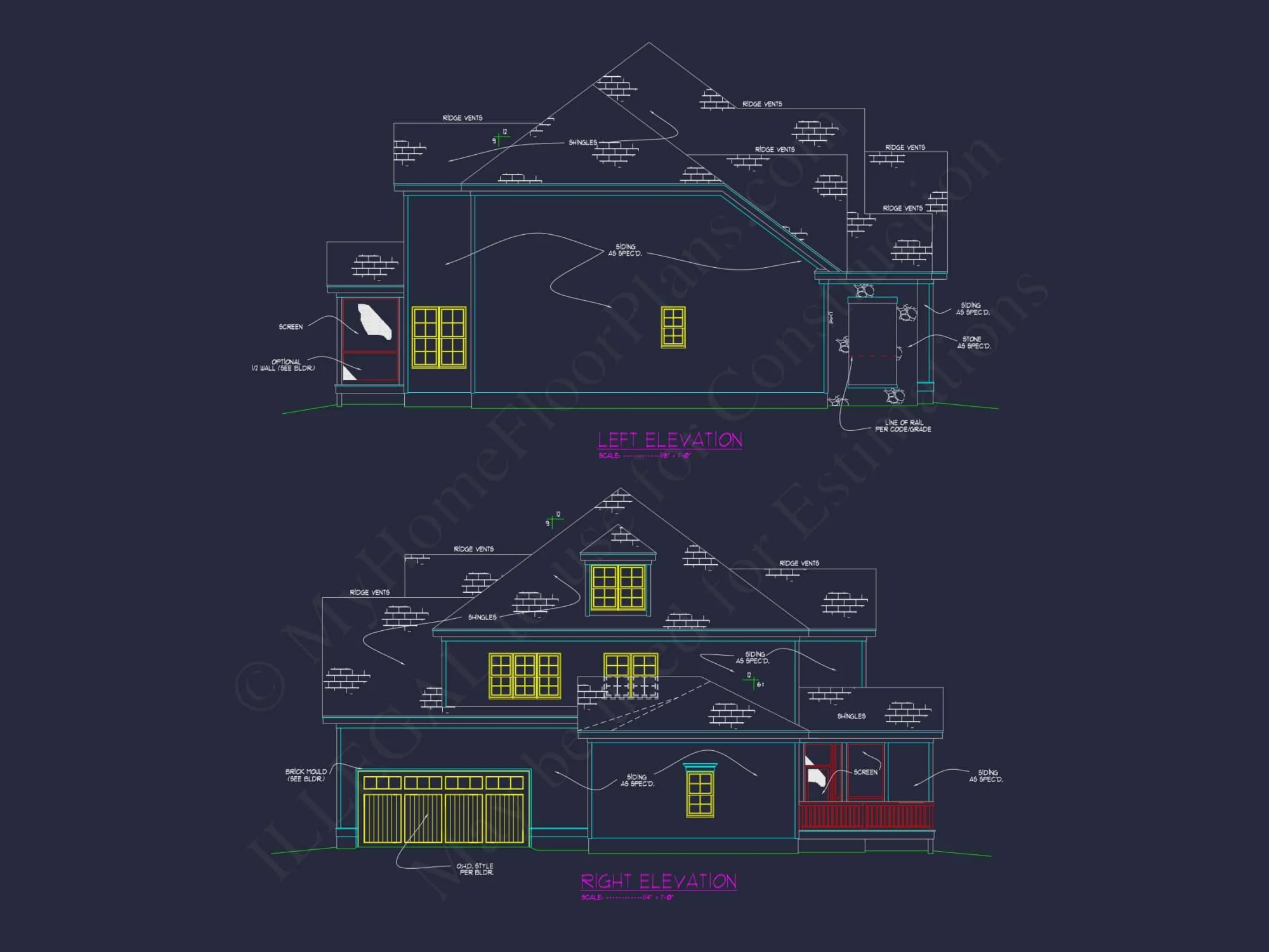 Modern Traditional house Plan with Detailed Blueprint Designs