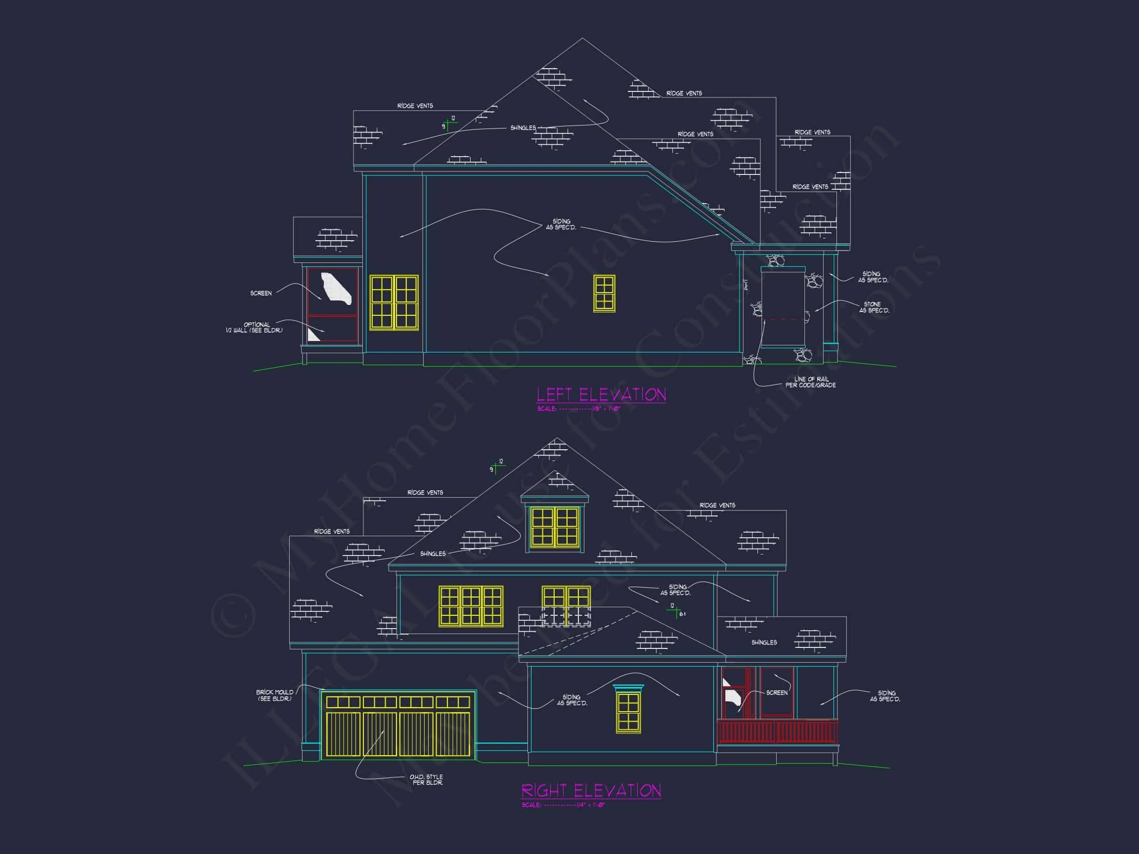 Modern Traditional house Plan with Detailed Blueprint Designs