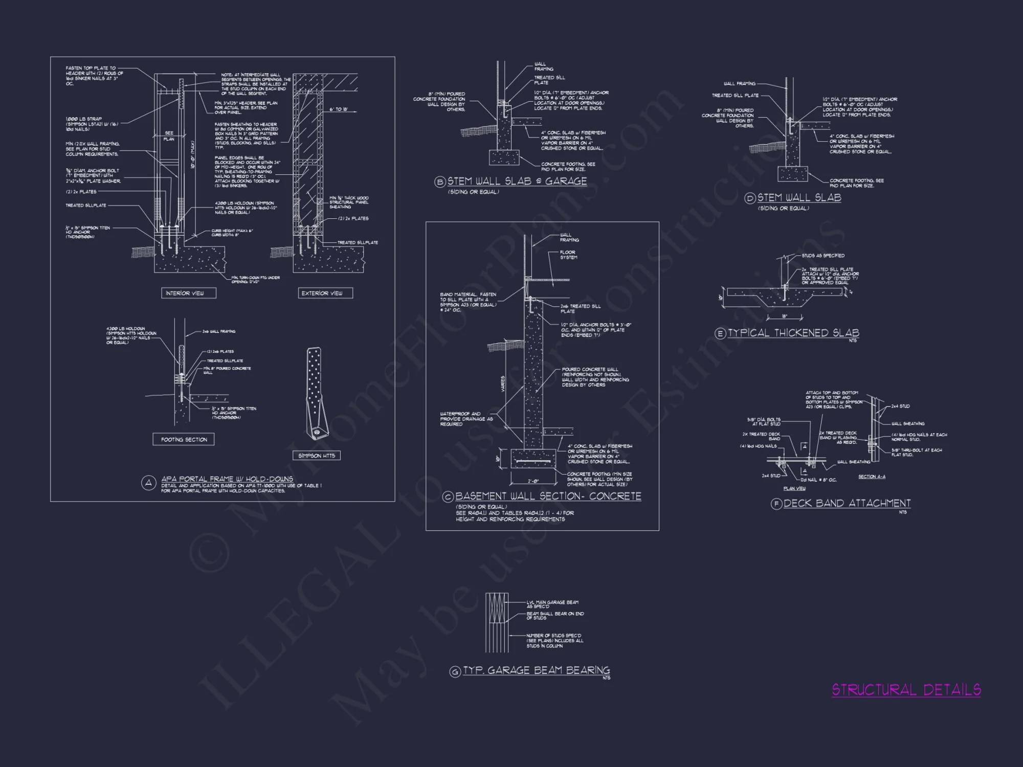 Modern Colonial house Blueprint with 6 Beds & 7 Baths