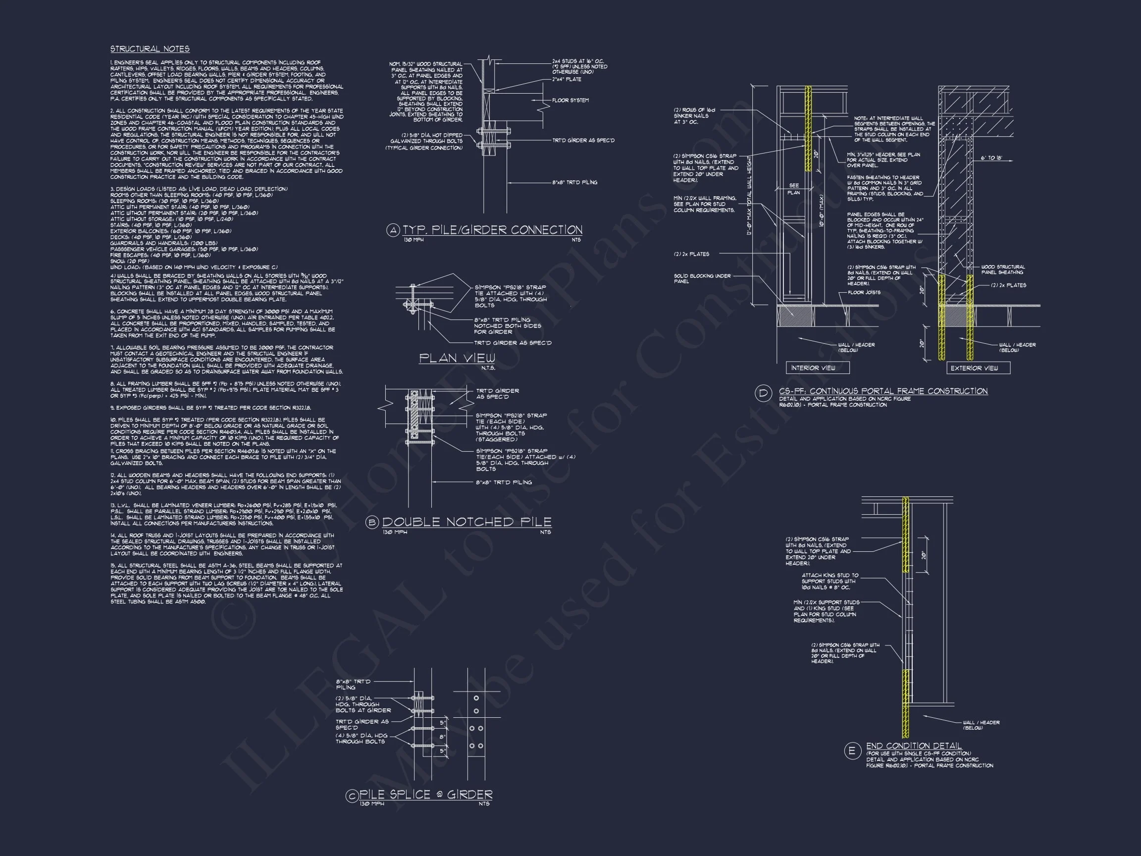 14-1799 HOUSE PLAN - Coastal House Plan Blueprint: 2 Story CAD Architecture Designs 14 Coastal house Plan Blueprint: 2 Story CAD Architecture Designs