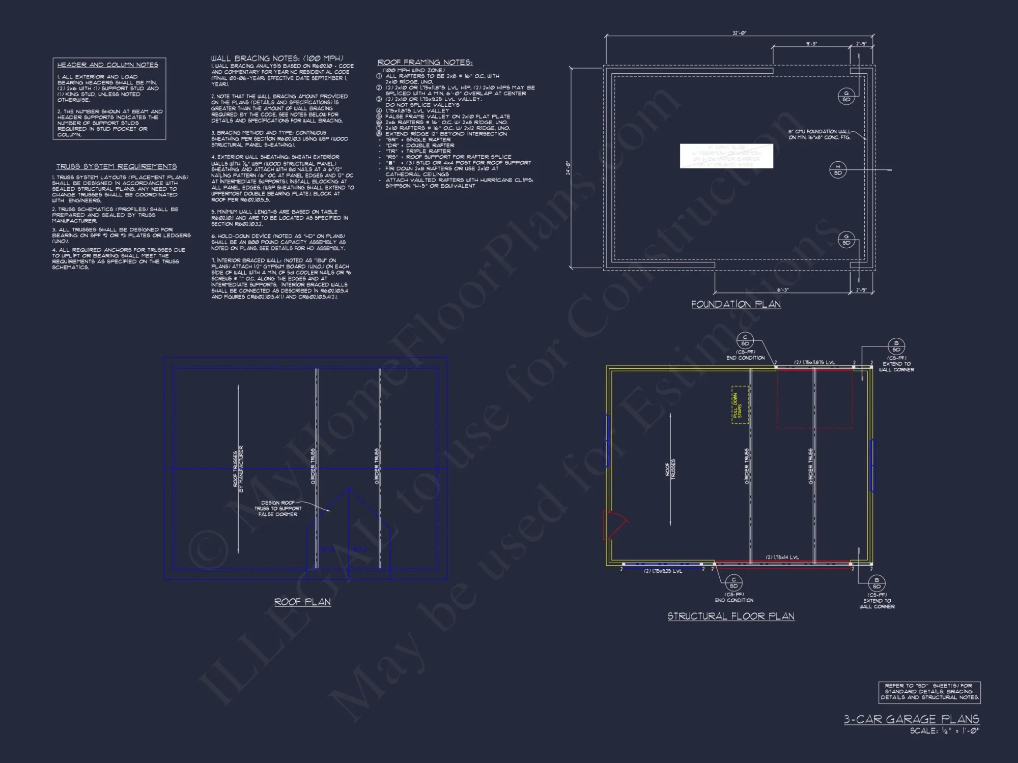 Garage Floor Plan CAD Designs with Traditional Architecture