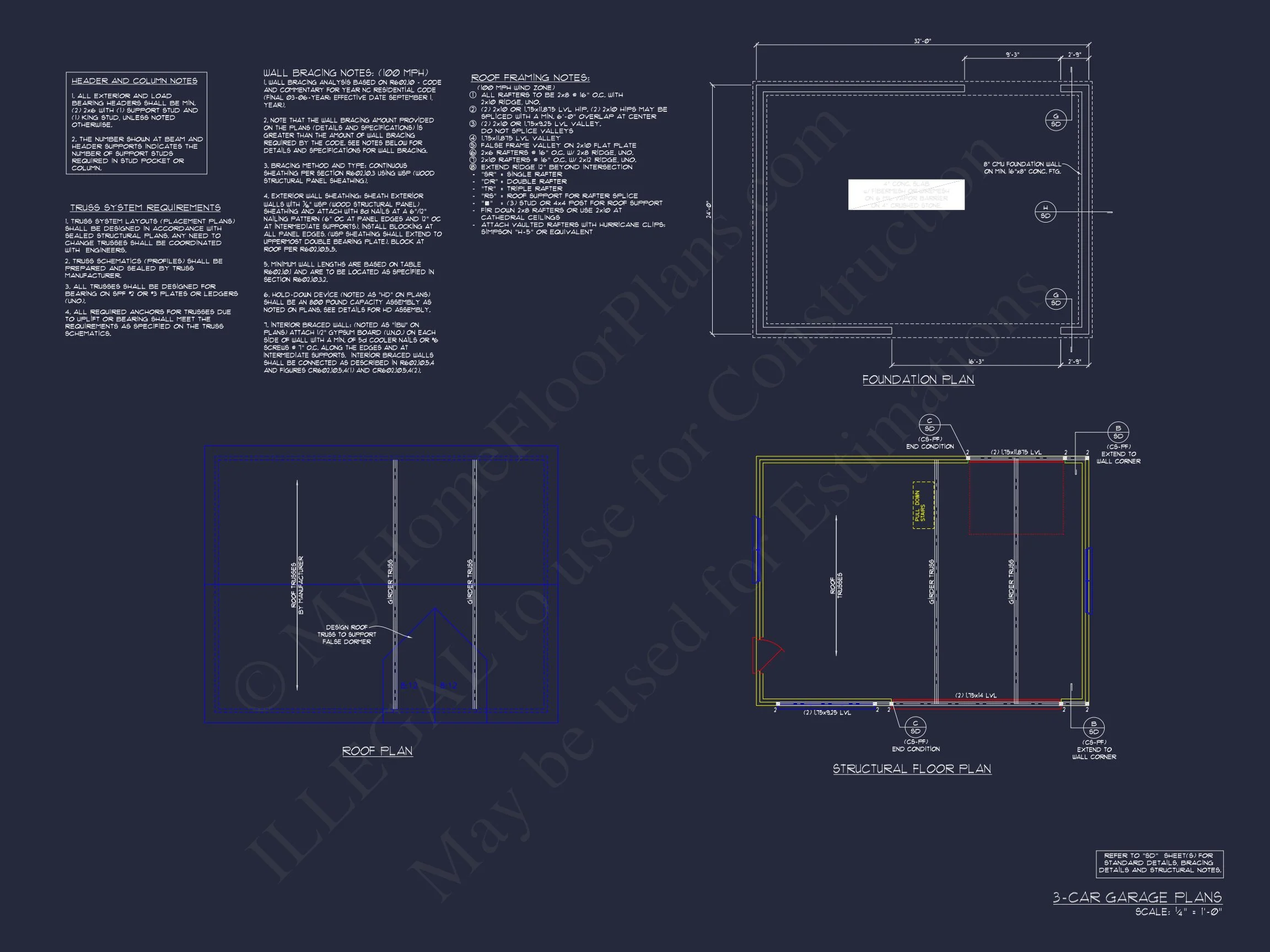 14-1047 GARAGE PLAN - Garage Floor Plan CAD Designs with Traditional Architecture 4 Garage Floor Plan CAD Designs with Traditional Architecture
