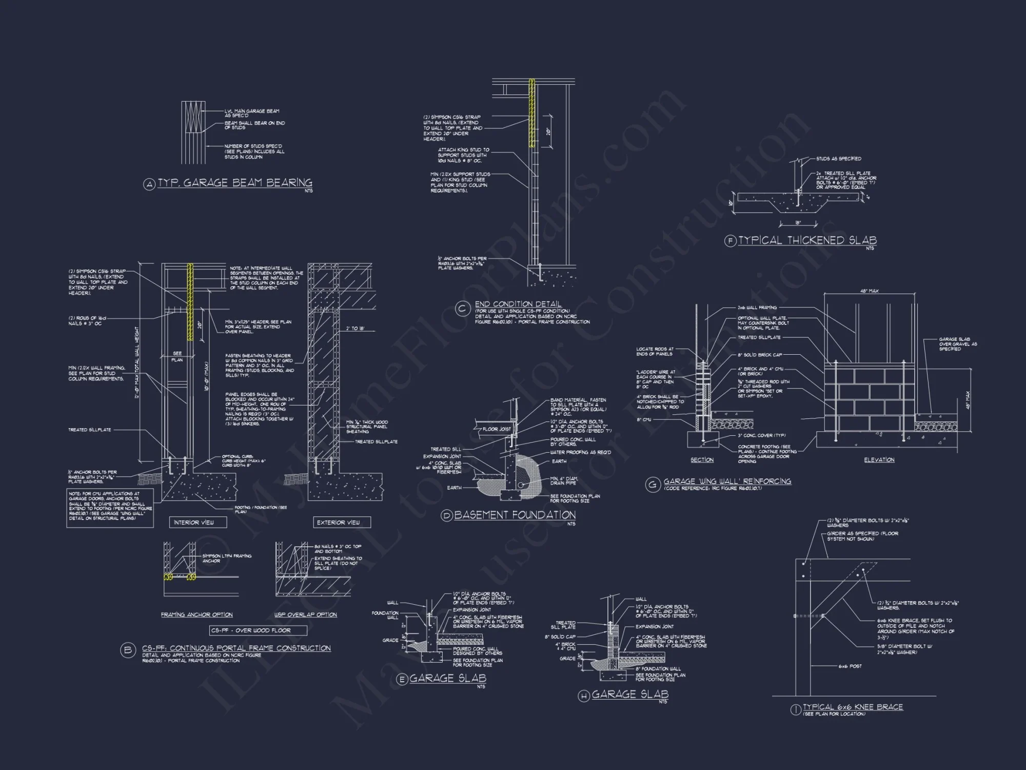 Garage Floor Plan CAD Designs with Traditional Architecture