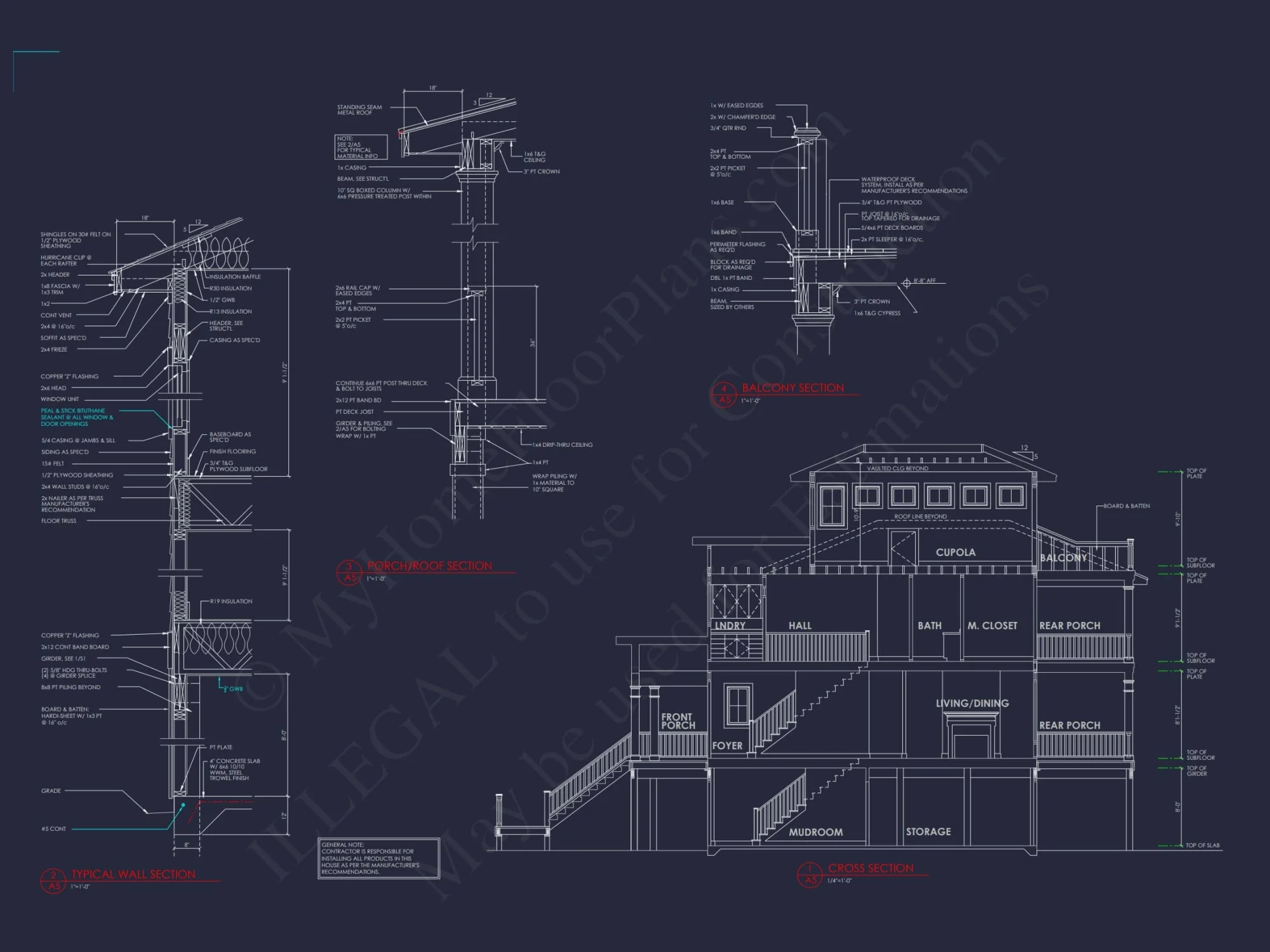 Stunning Beach house Plan with CAD and Architecture Designs