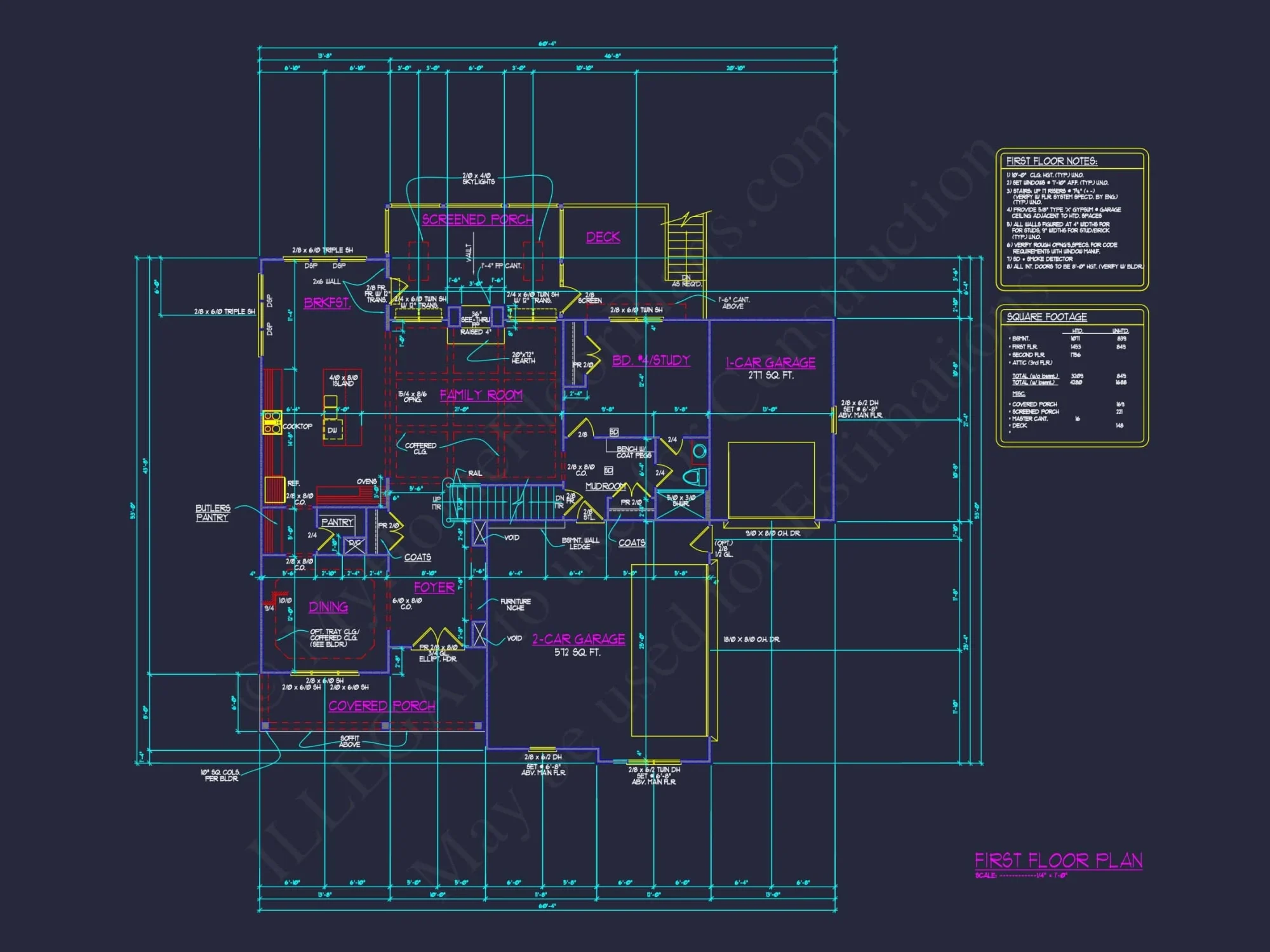 Spacious 5-Bedroom house Plan with Vaulted Ceilings and CAD Designs