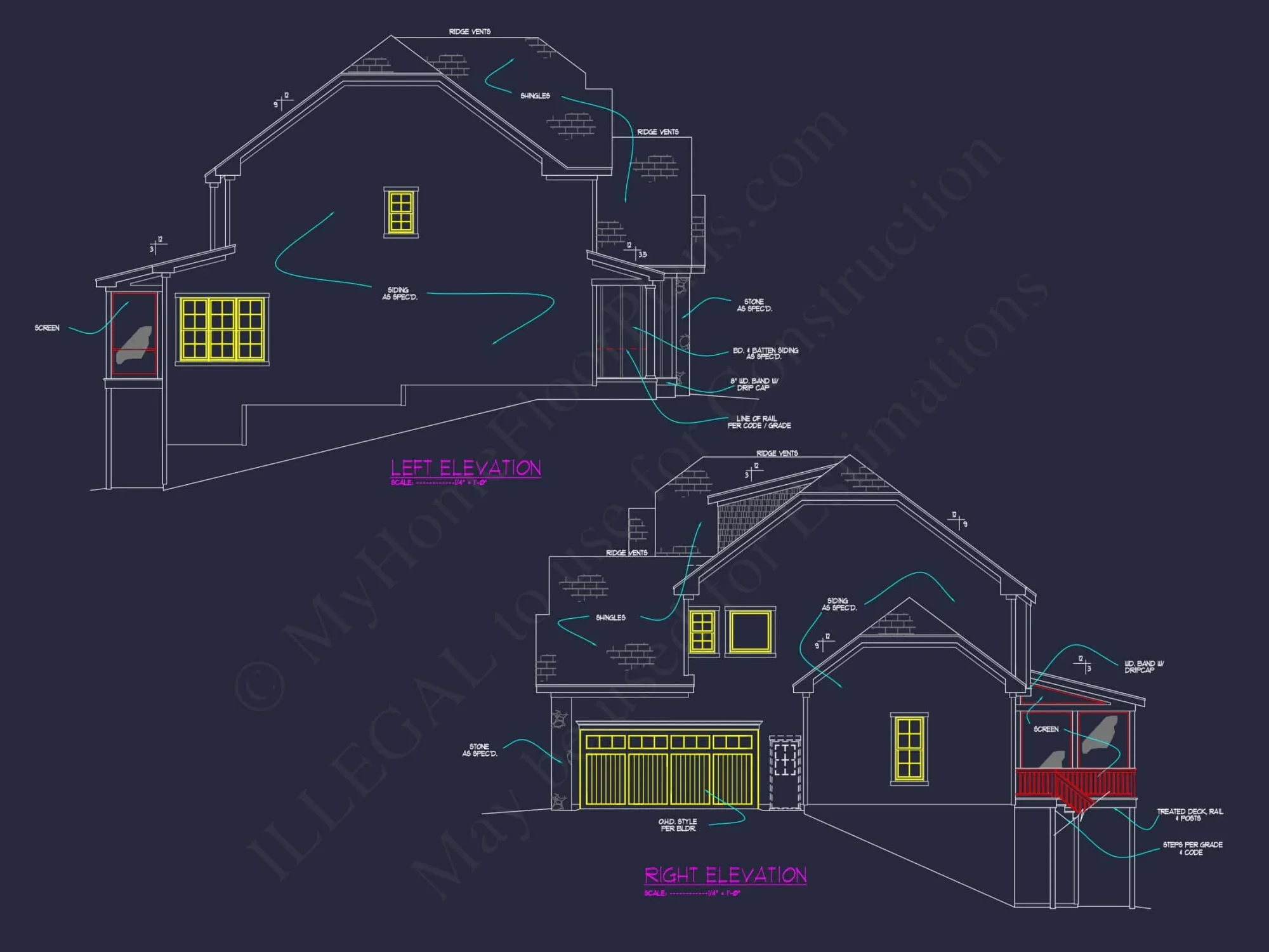 Spacious 5-Bedroom house Plan with Vaulted Ceilings and CAD Designs