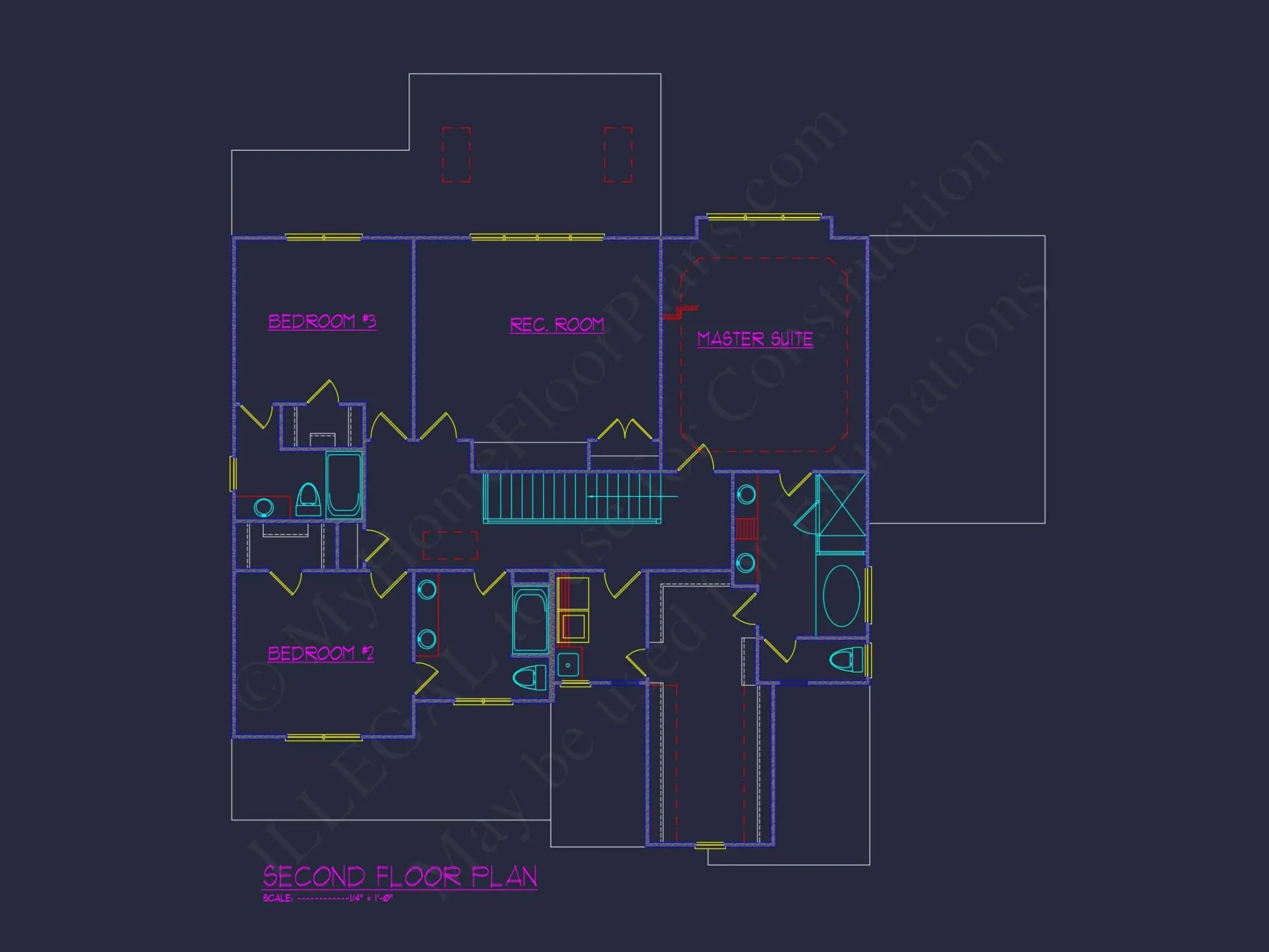 Spacious 5-Bedroom house Plan with Vaulted Ceilings and CAD Designs