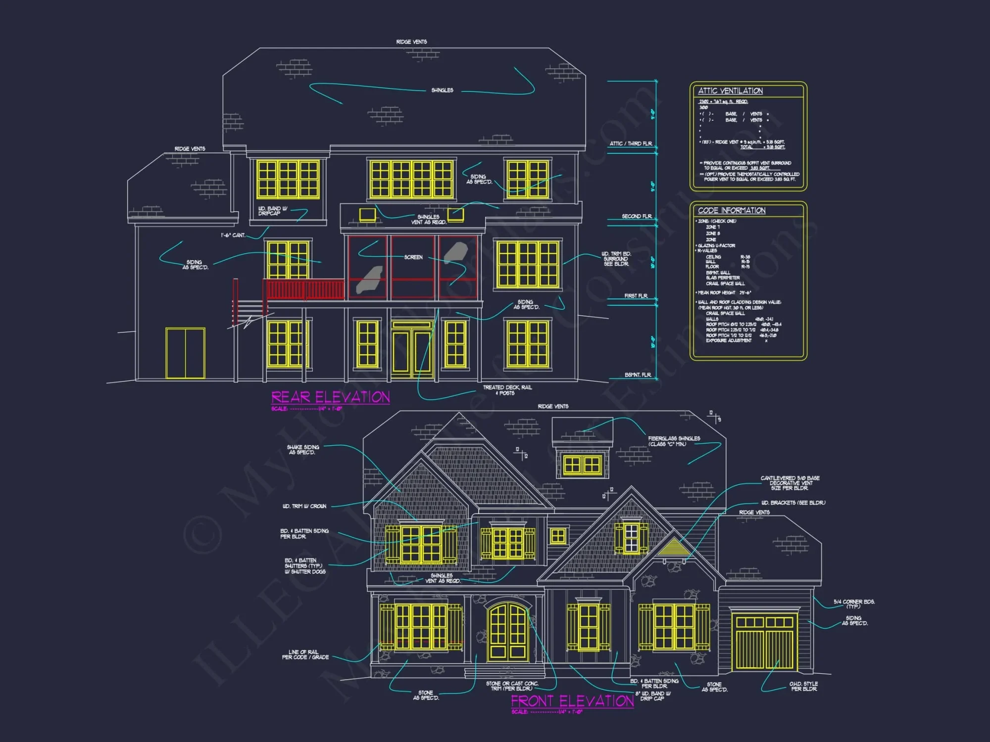 Spacious 5-Bedroom house Plan with Vaulted Ceilings and CAD Designs