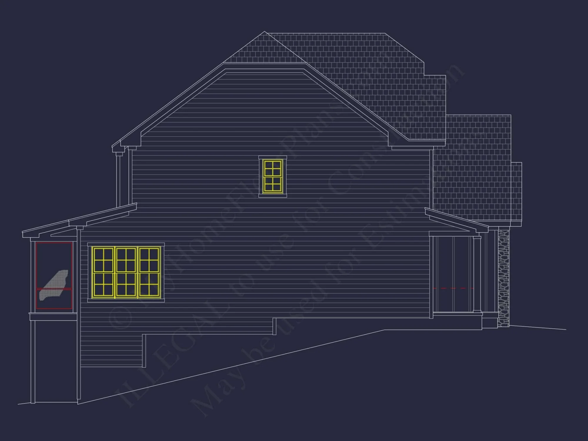 Spacious 5-Bedroom house Plan with Vaulted Ceilings and CAD Designs