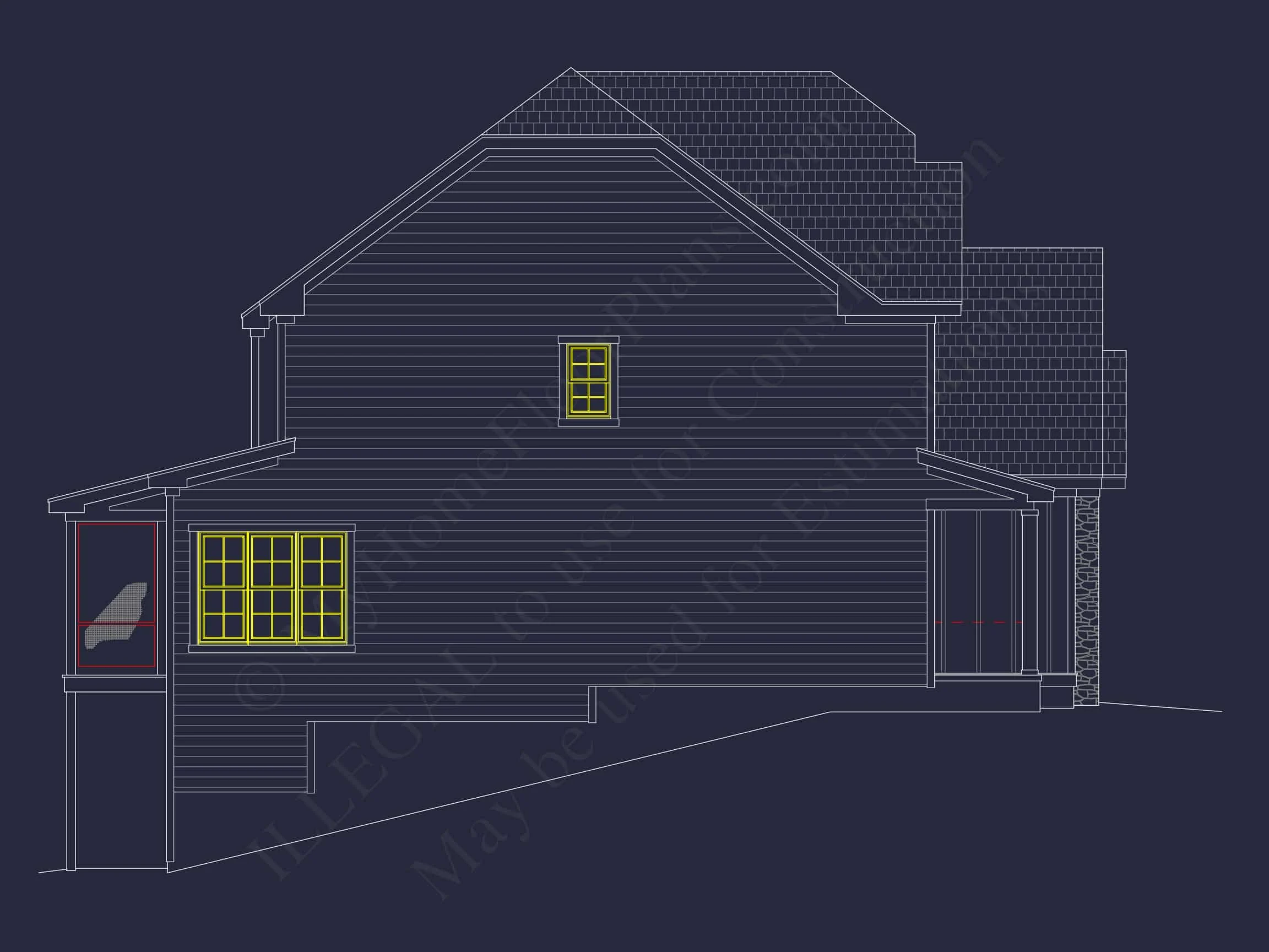 Spacious 5-Bedroom house Plan with Vaulted Ceilings and CAD Designs