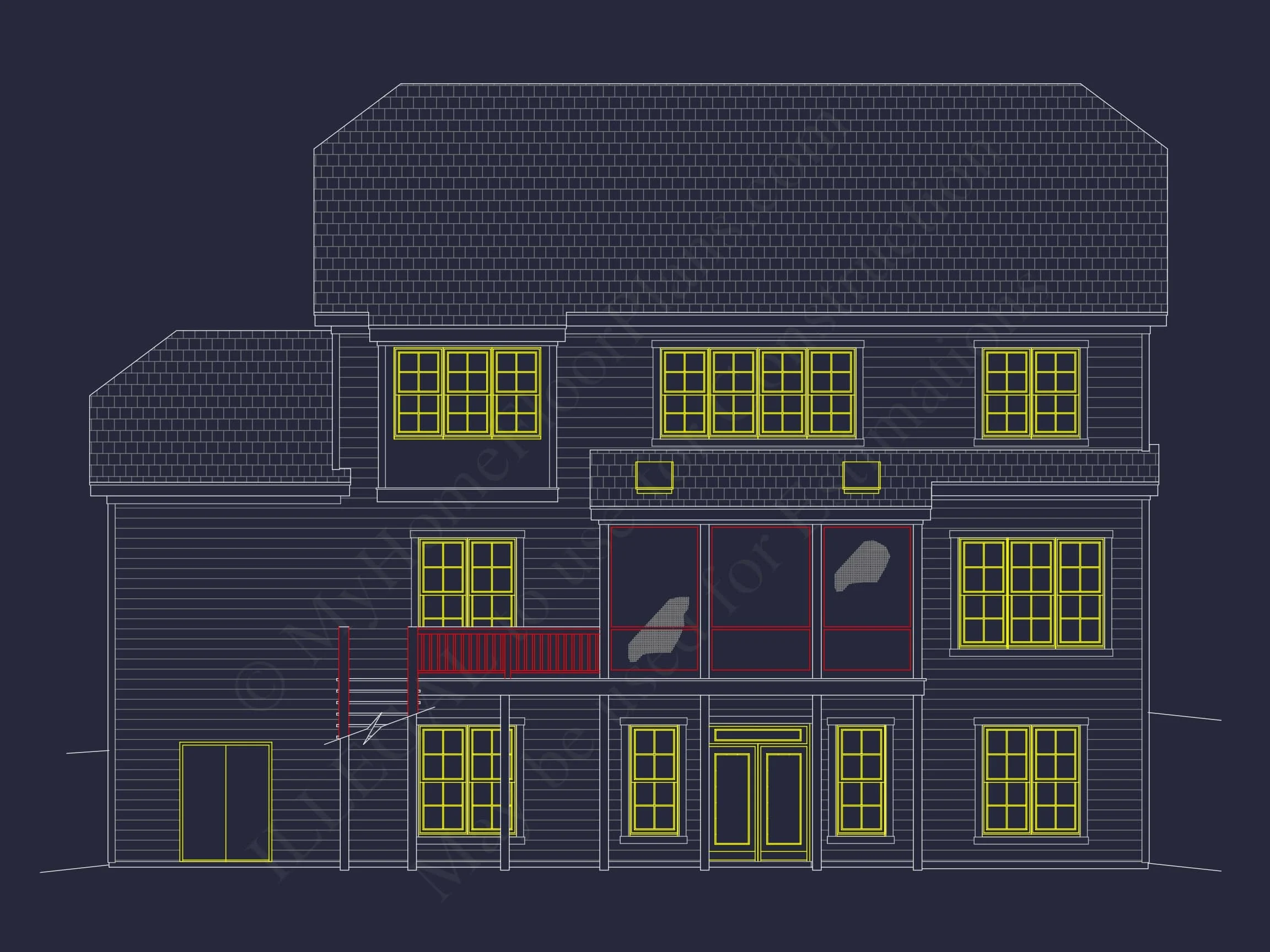 Spacious 5-Bedroom house Plan with Vaulted Ceilings and CAD Designs