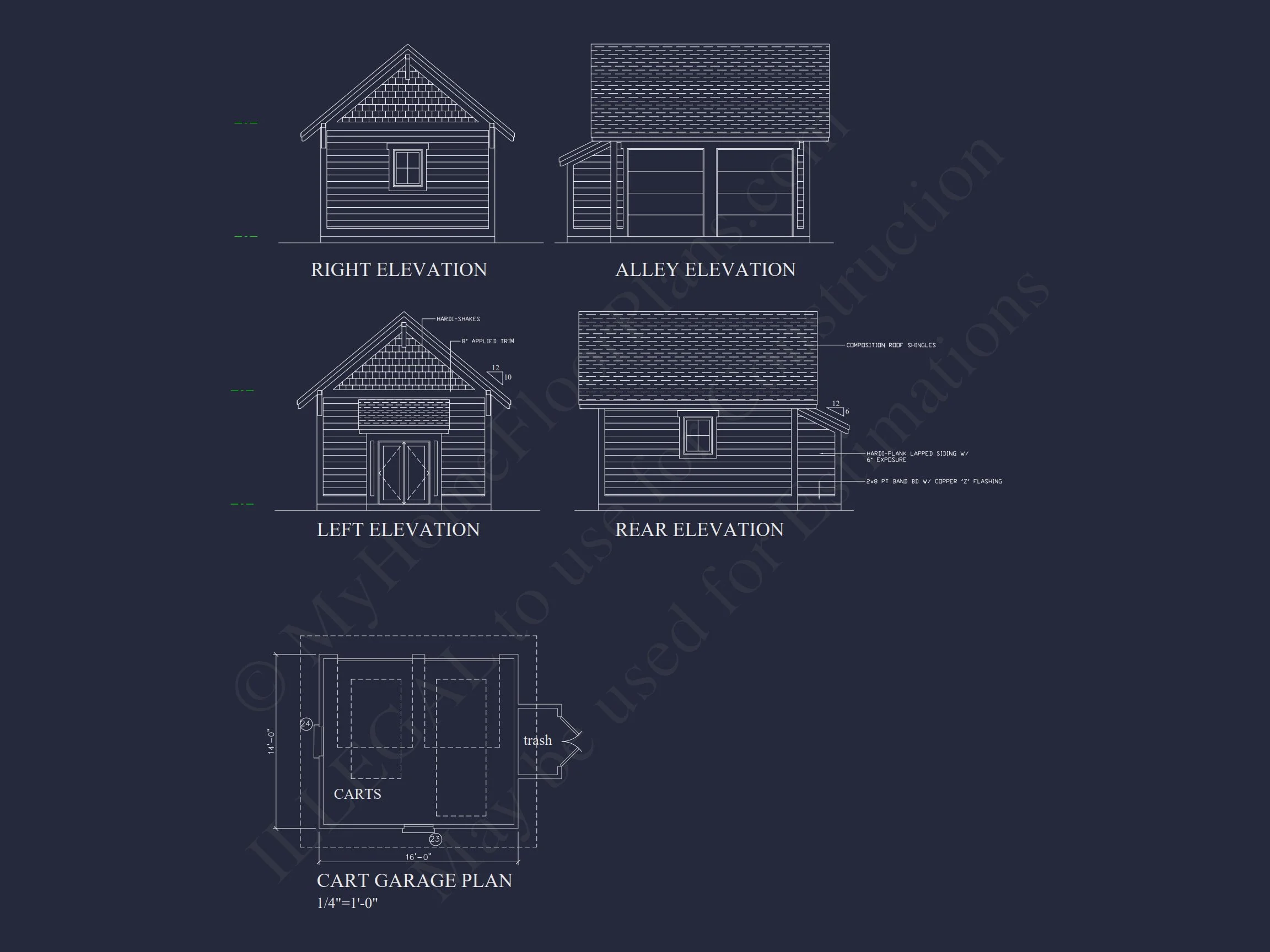 12-2880 GOLF CART PLAN- Compact Golf Cart Garage Plan with Simple Designs and CAD Layout 2 Compact Golf Cart Garage Plan with Simple Designs and CAD Layout