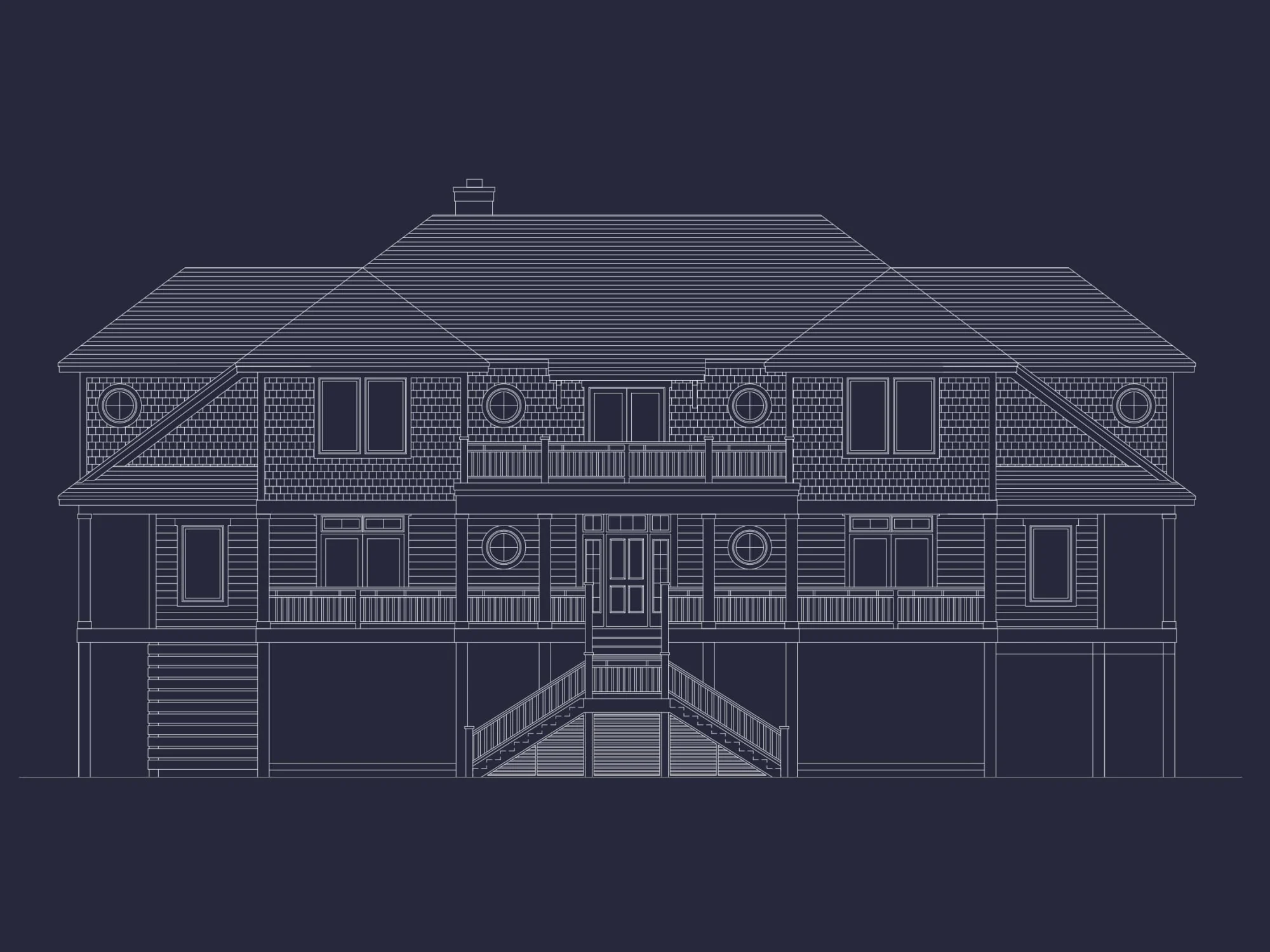 Oceanfront Luxury house Plan with 7 Bedrooms and CAD Designs