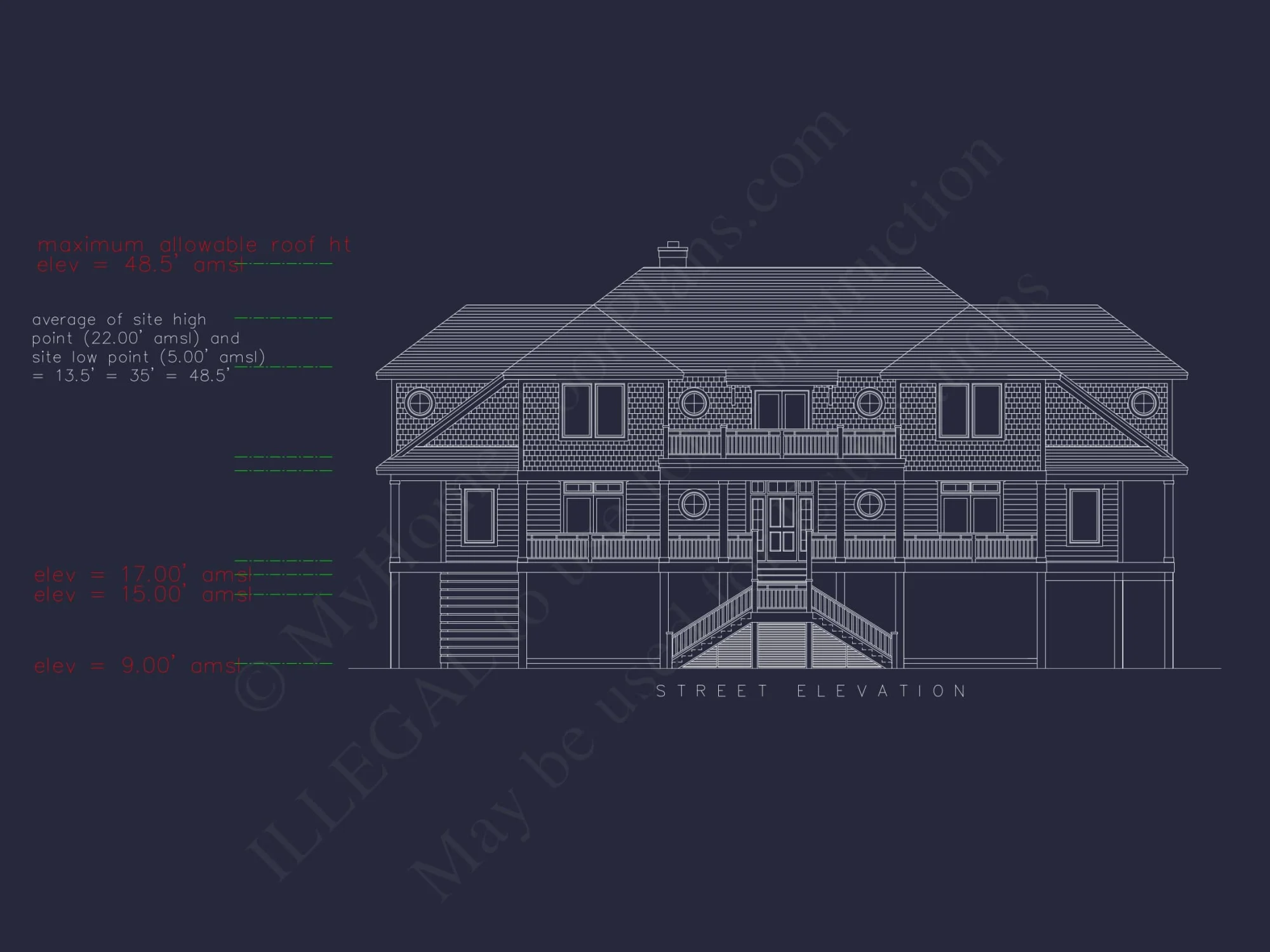 Oceanfront Luxury house Plan with 7 Bedrooms and CAD Designs