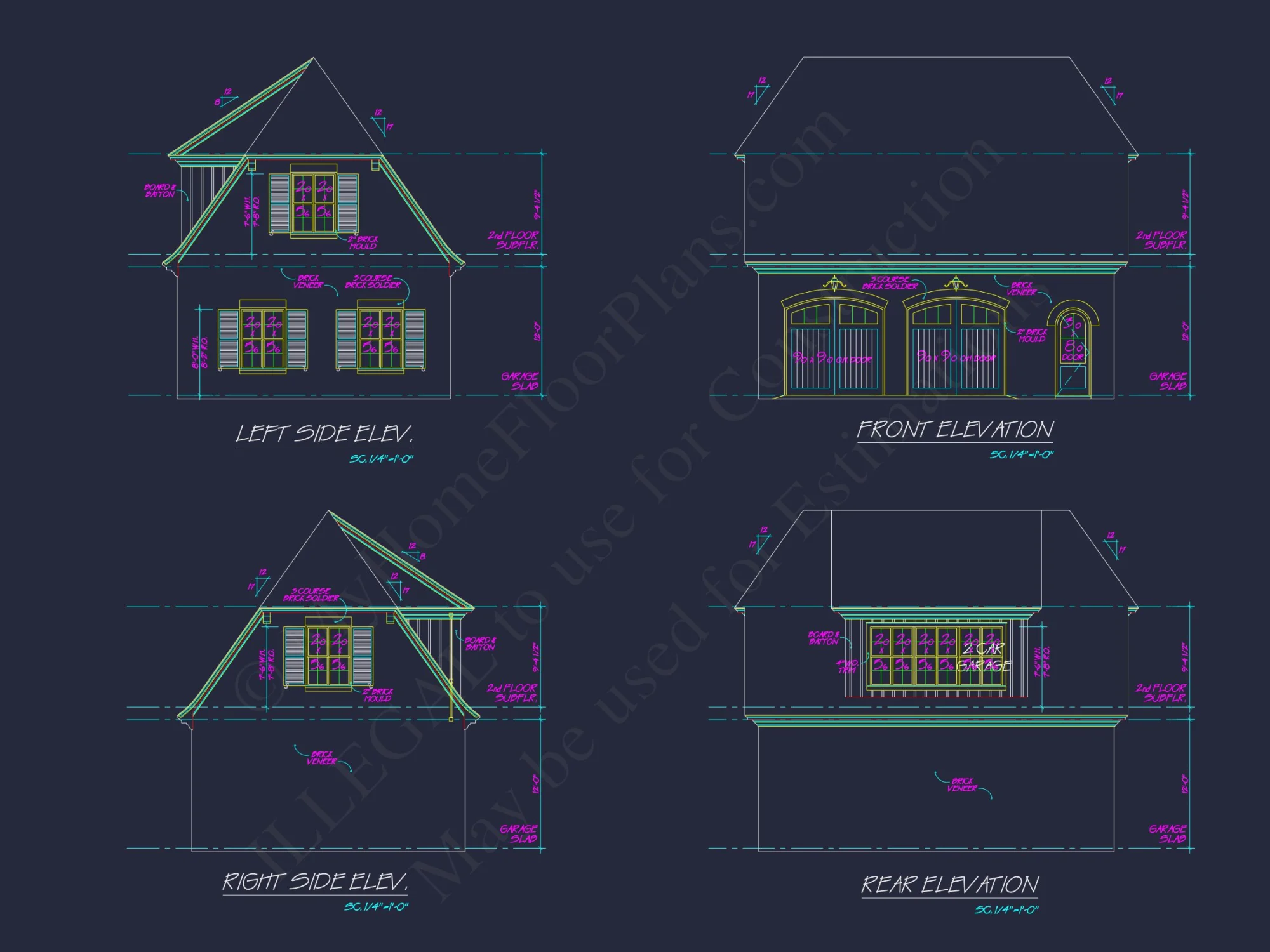 Compact Garage Floor Plan with Living Space - CAD Blueprint