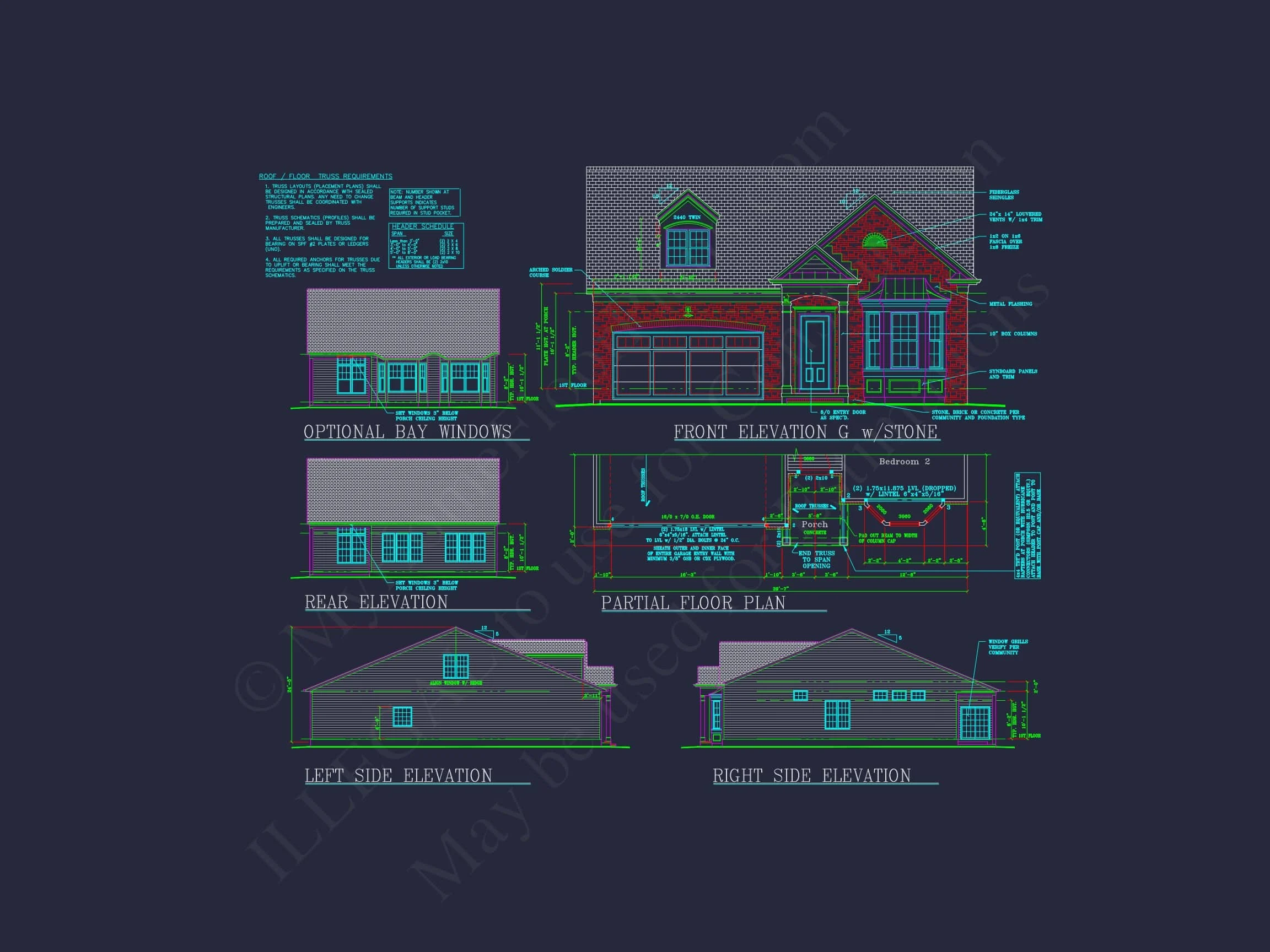 Dream Colonial house Floor Plan: 2-Story Blueprint & CAD Designs