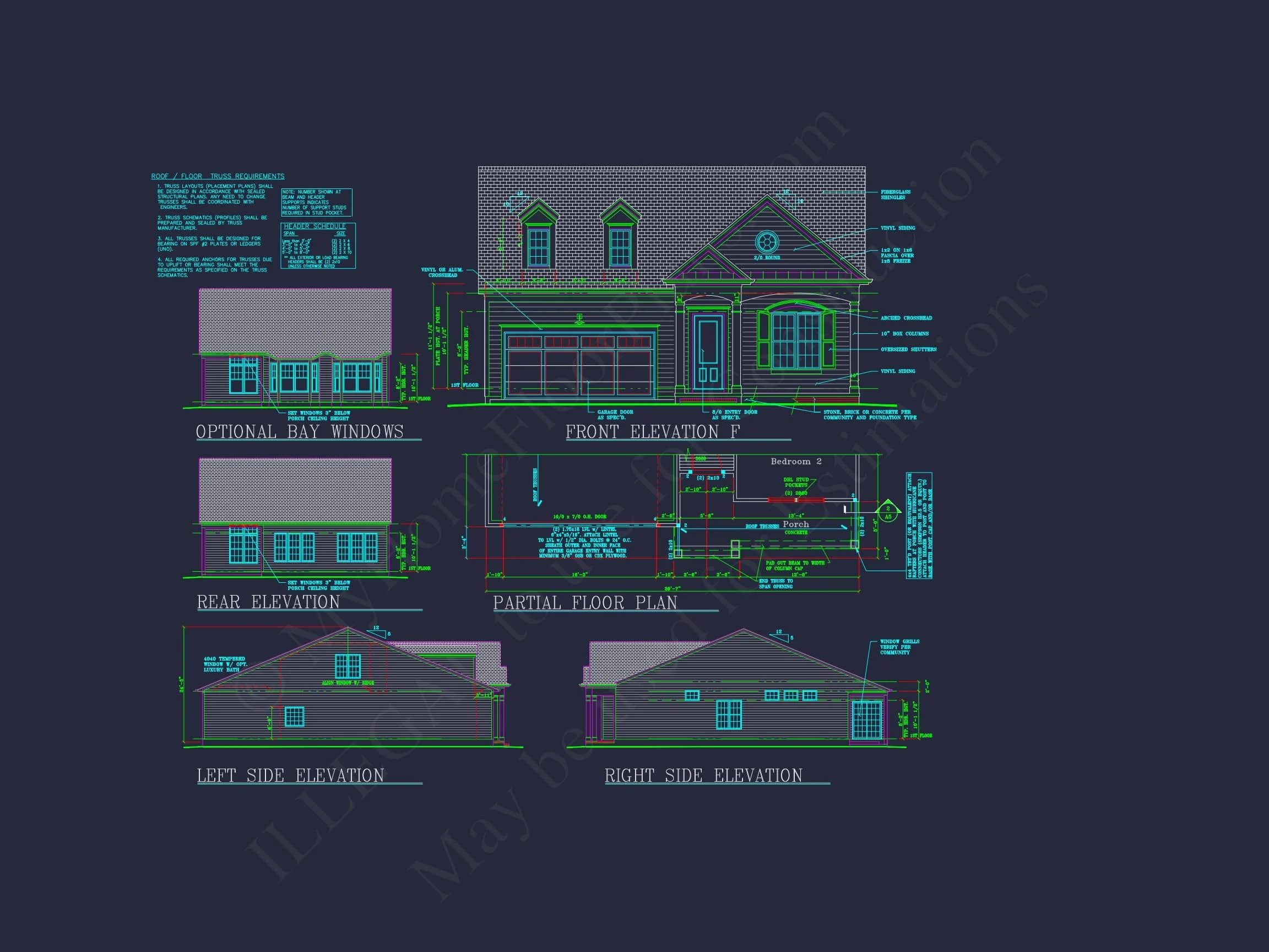 Dream Colonial house Floor Plan: 2-Story Blueprint & CAD Designs