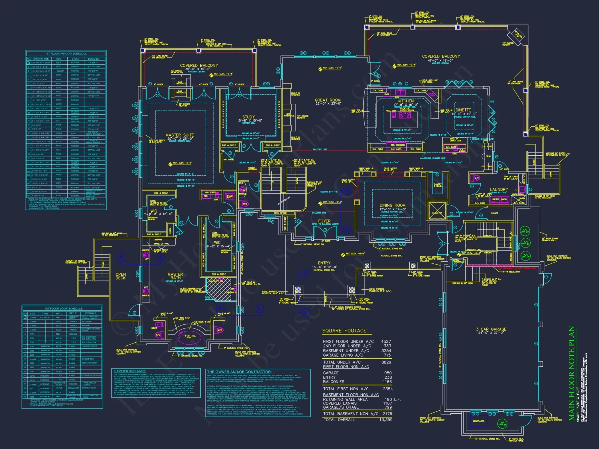 Luxury 3-Story Craftsman house Plan & Blueprint