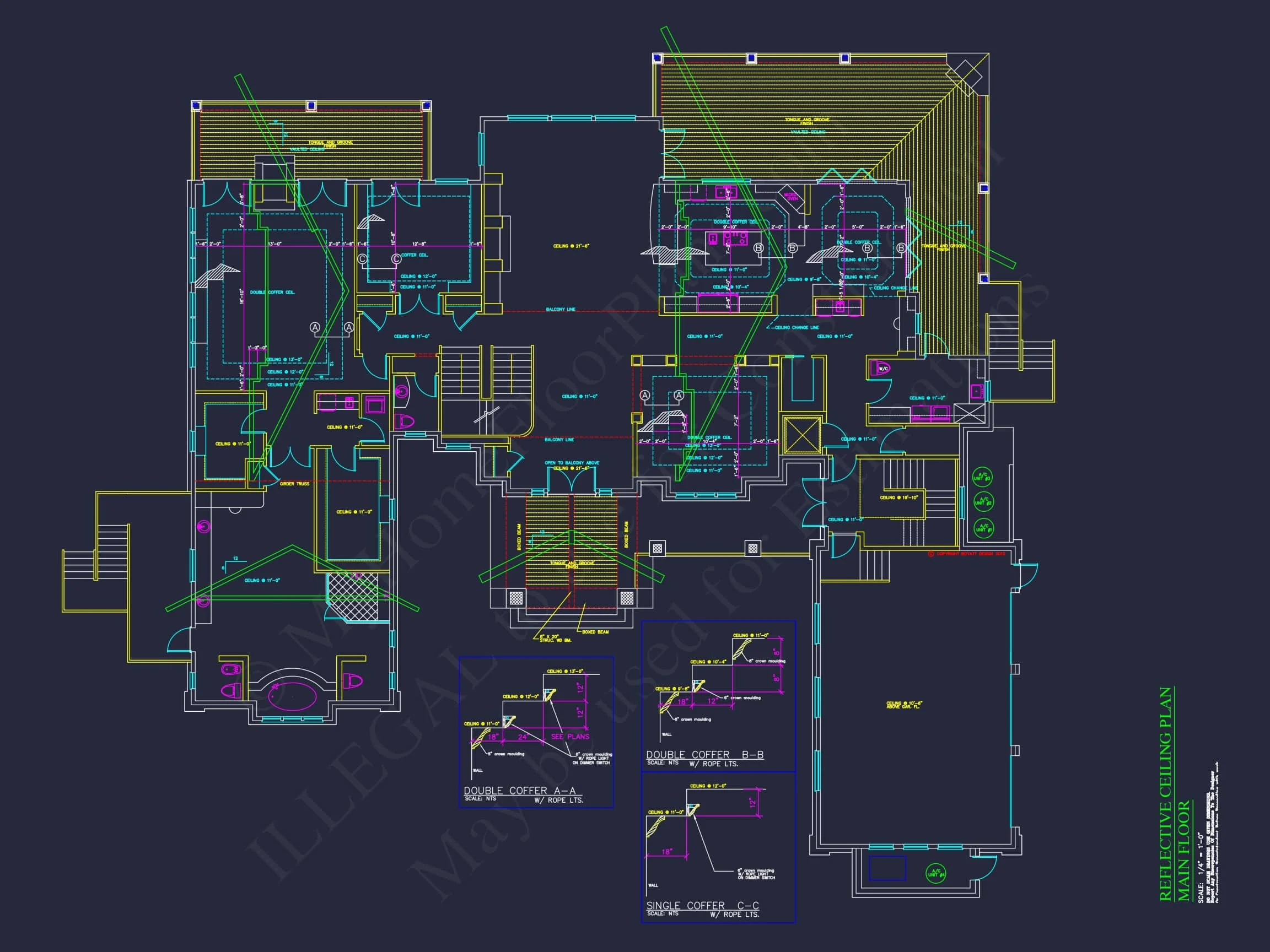 Luxury 3-Story Craftsman house Plan & Blueprint