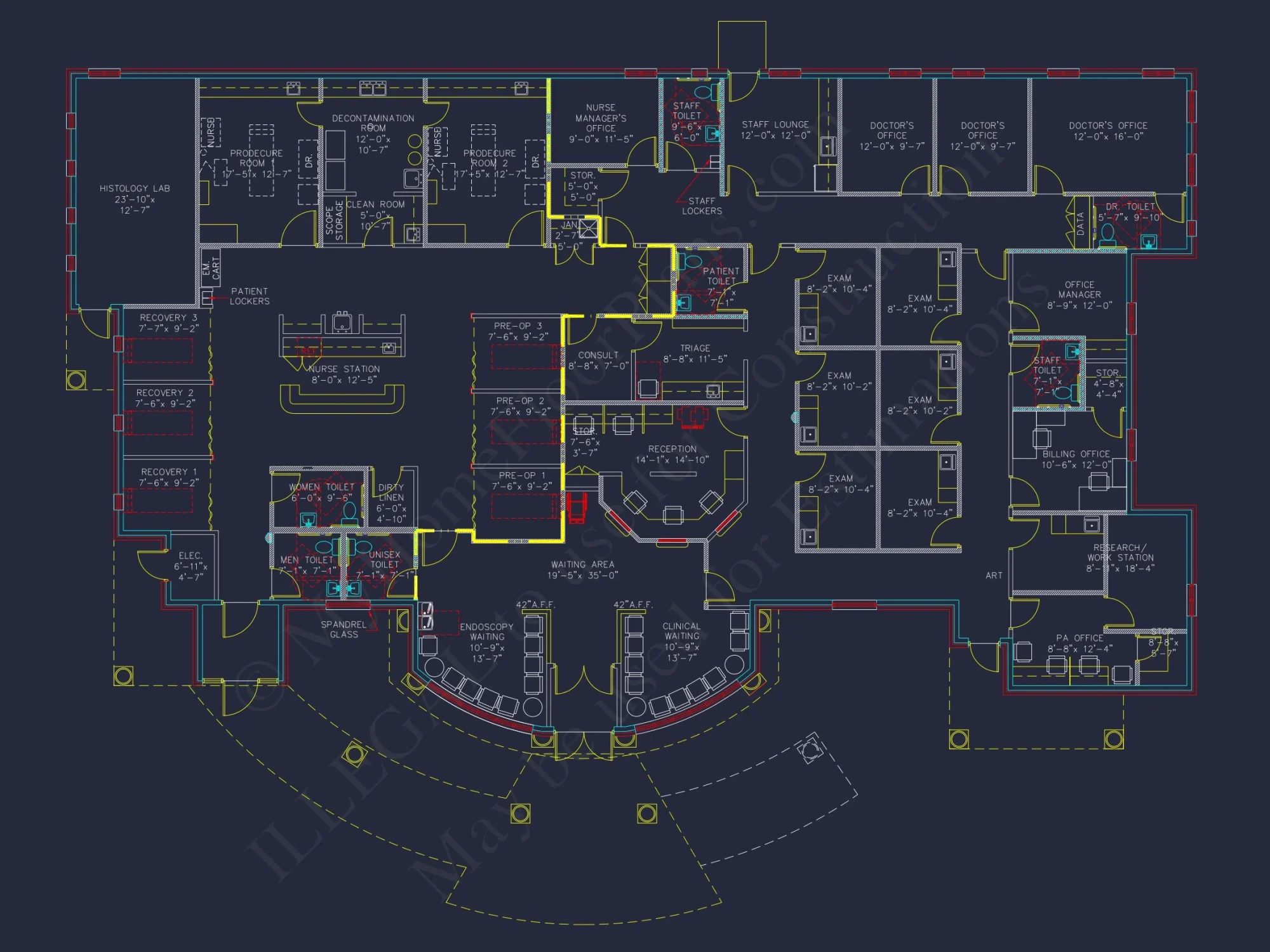 Medical Complex Floor Plan: 7134 Sq Ft Blueprint