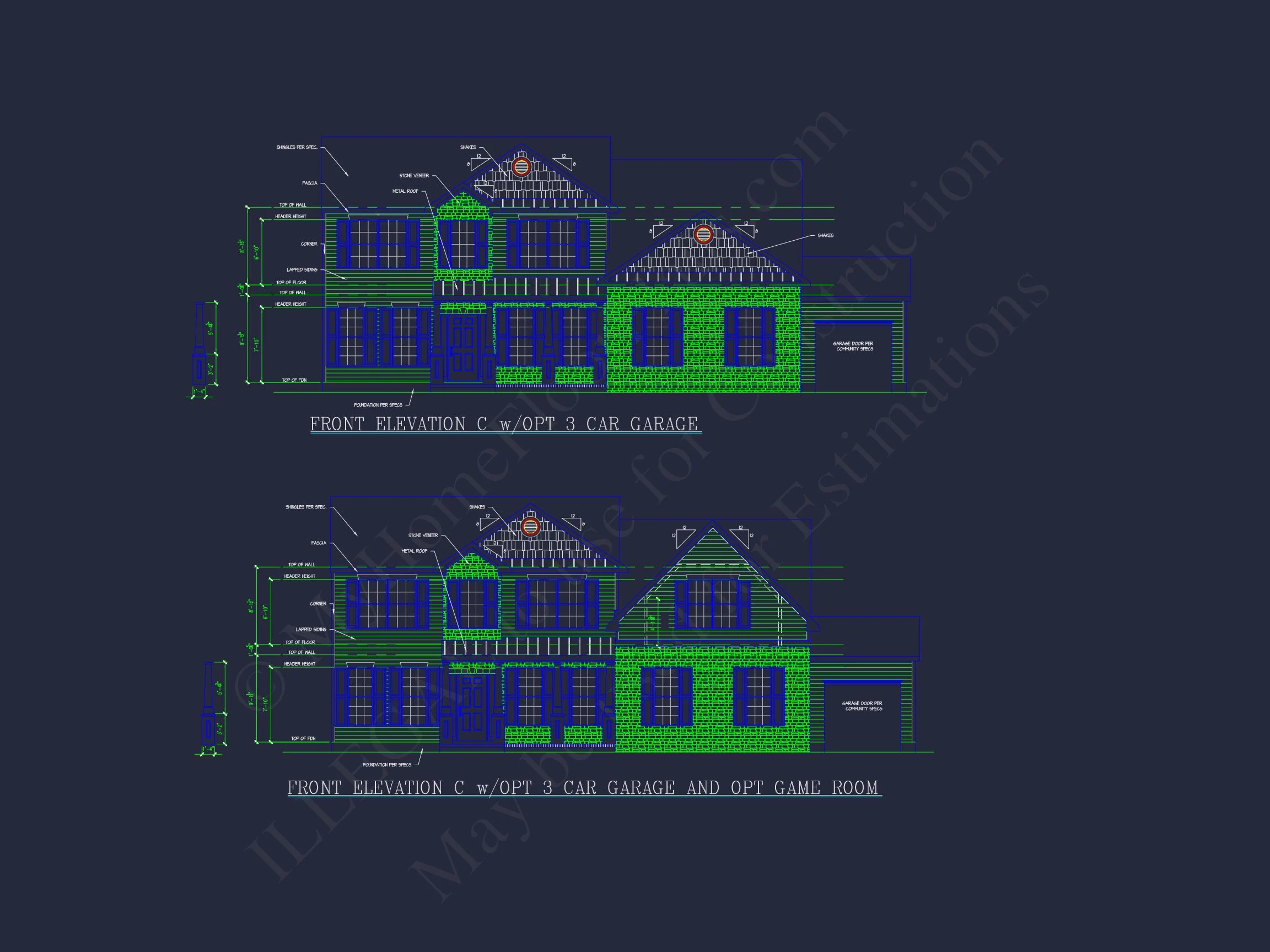 Traditional 2-Story house Floor Plan: 3-5 BR
