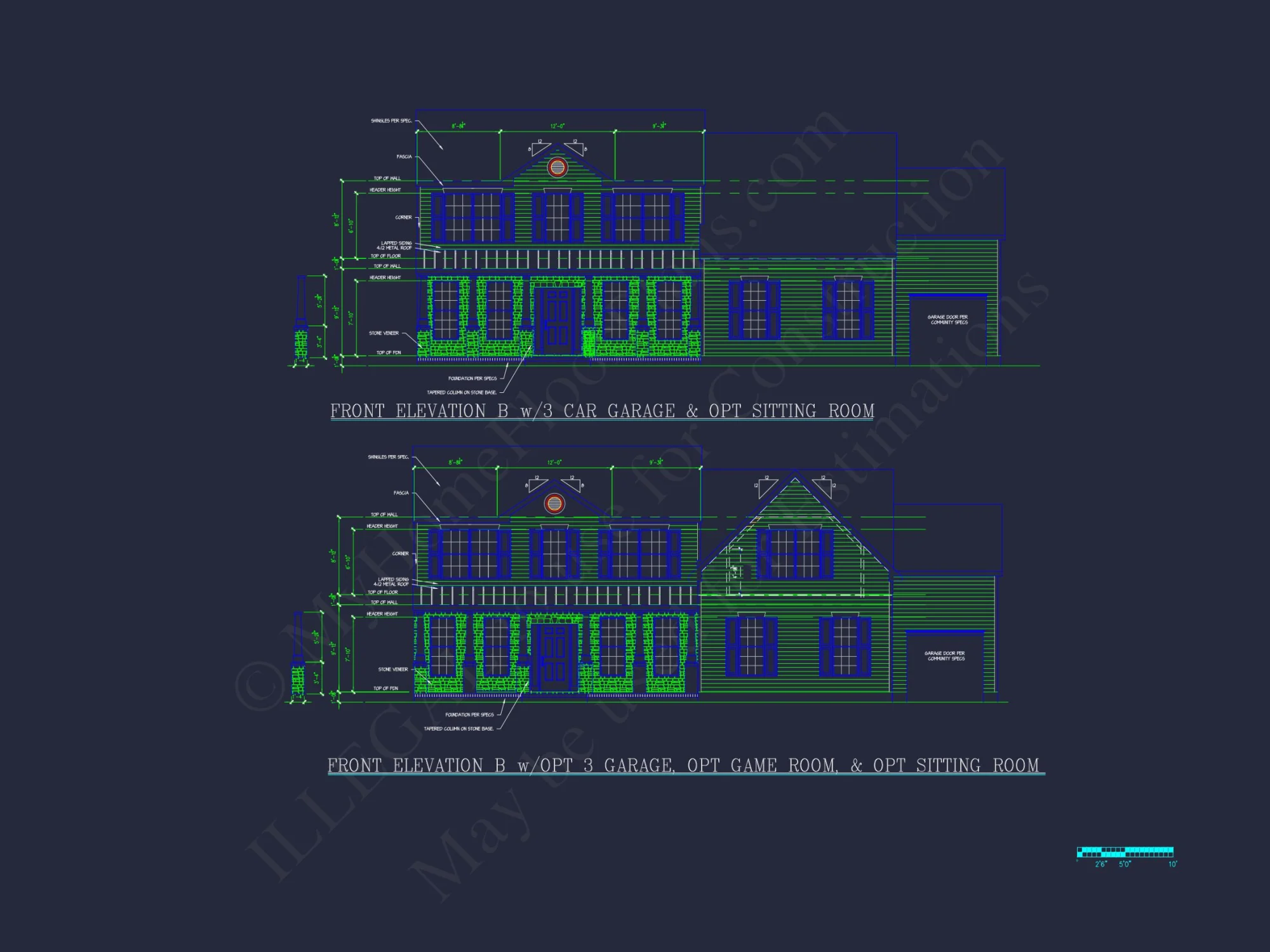 Traditional 2-Story house Floor Plan: 3-5 BR