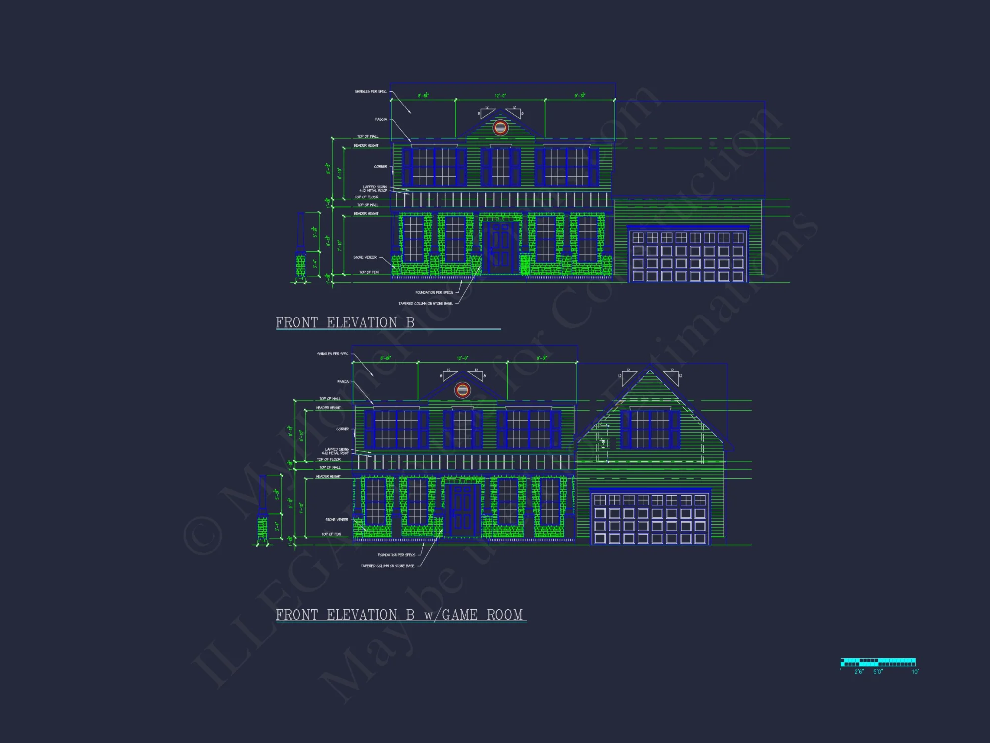 Traditional 2-Story house Floor Plan: 3-5 BR