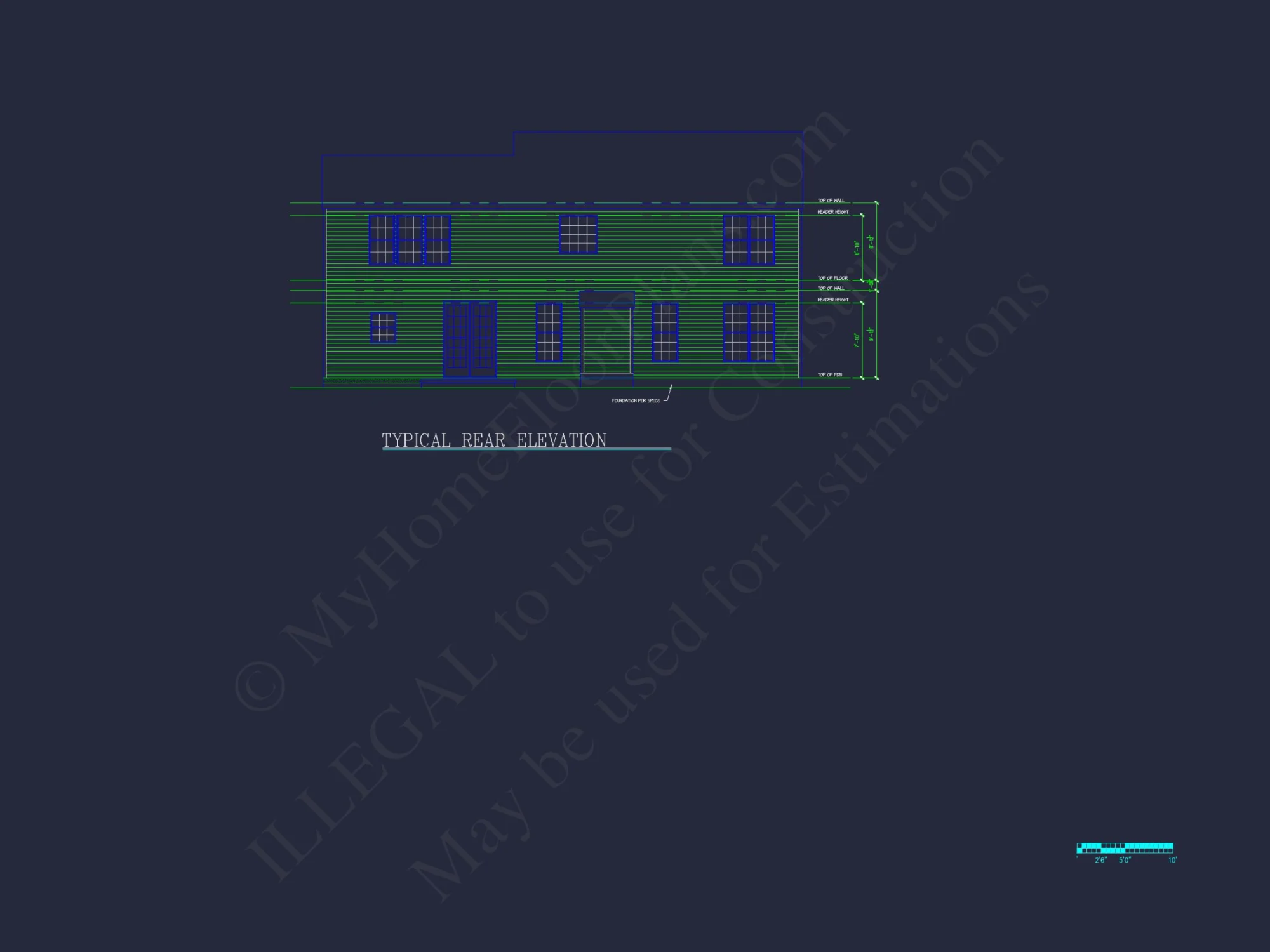 Traditional 2-Story house Floor Plan: 3-5 BR
