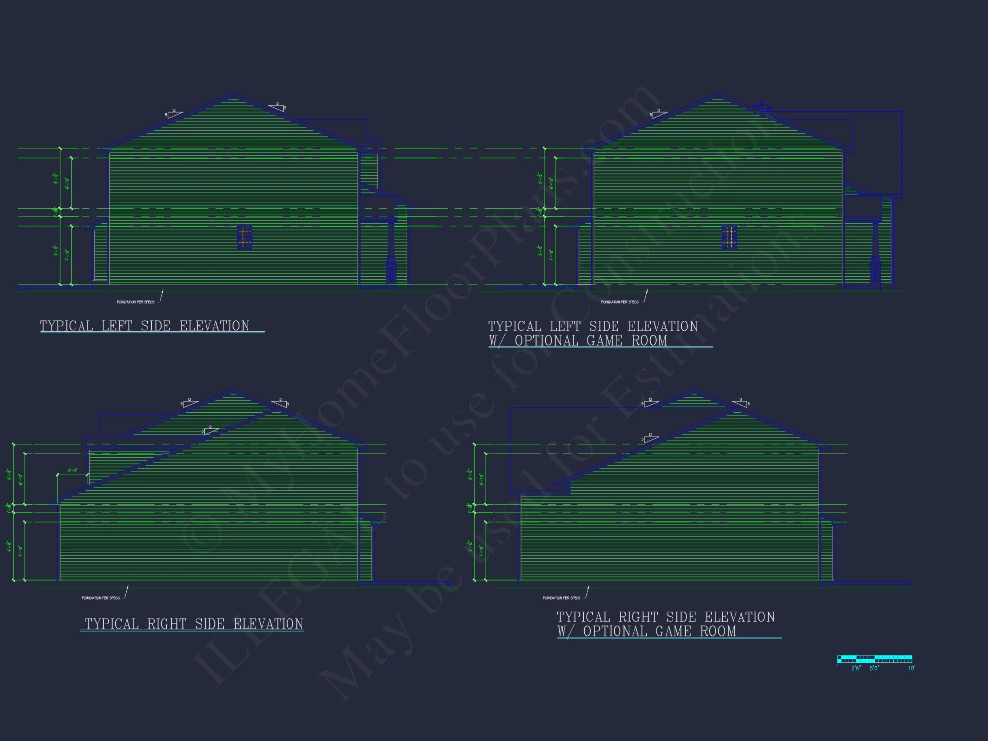 Traditional 2-Story house Floor Plan: 3-5 BR