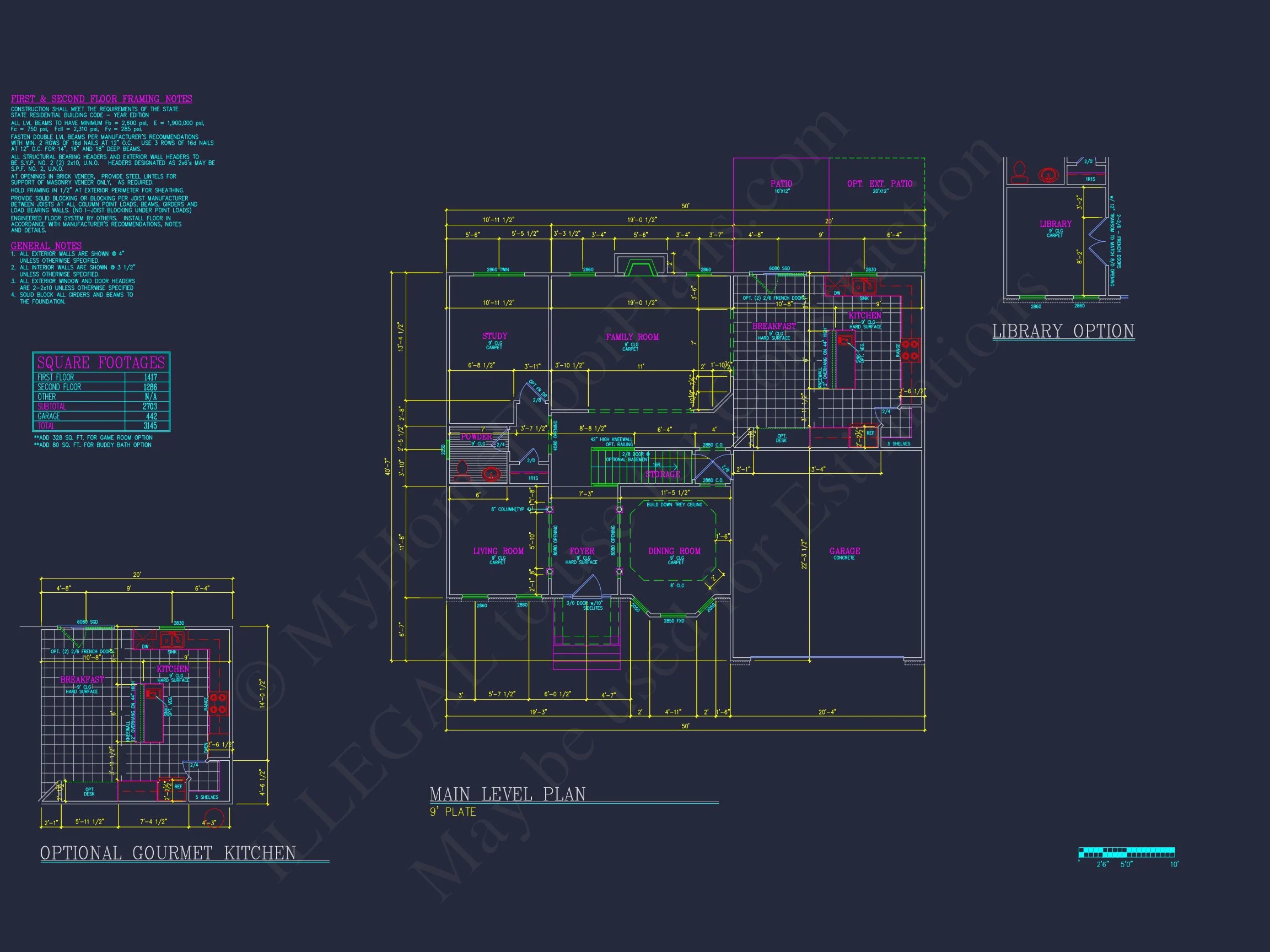 Traditional 2-Story house Floor Plan: 3-5 BR
