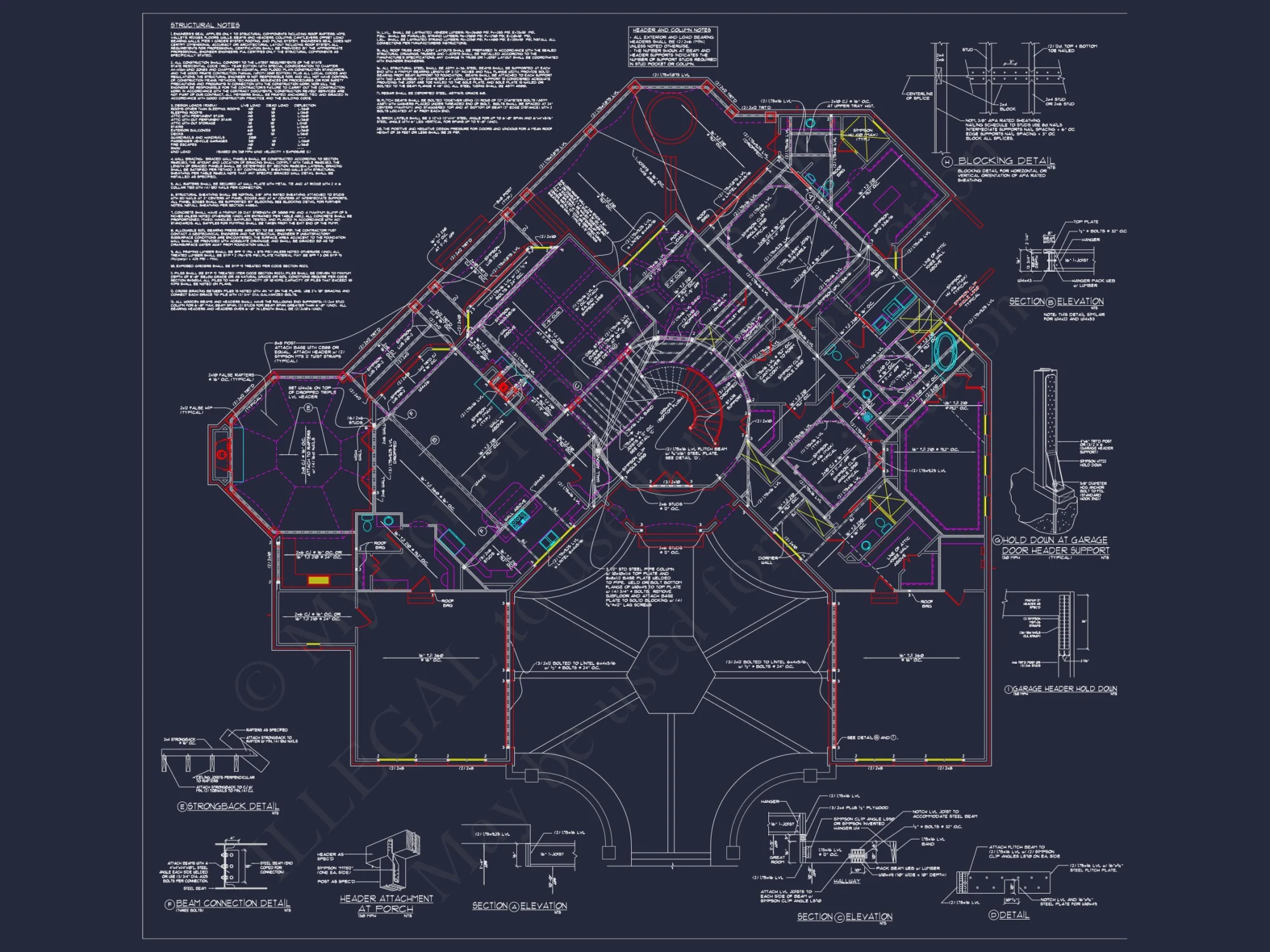 Elegant 2-Story house Plan with Detailed CAD Blueprint Designs