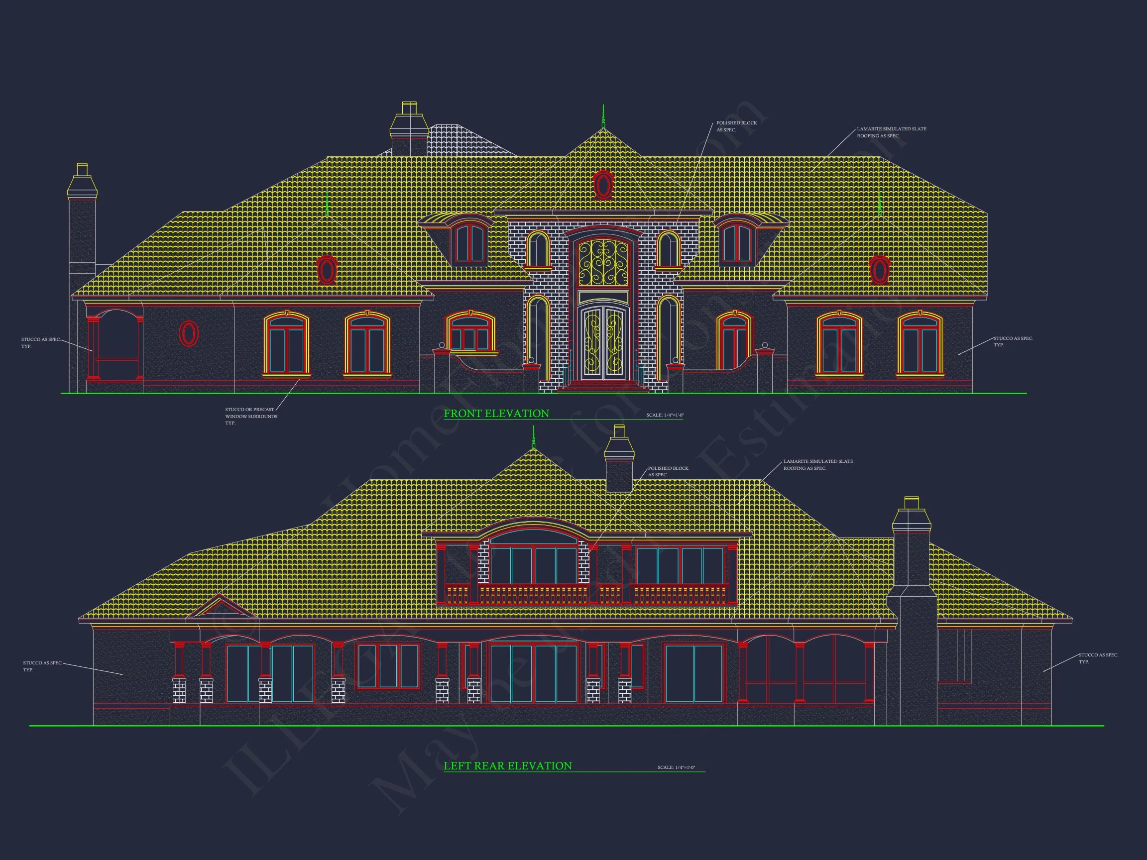 Elegant 2-Story house Plan with Detailed CAD Blueprint Designs
