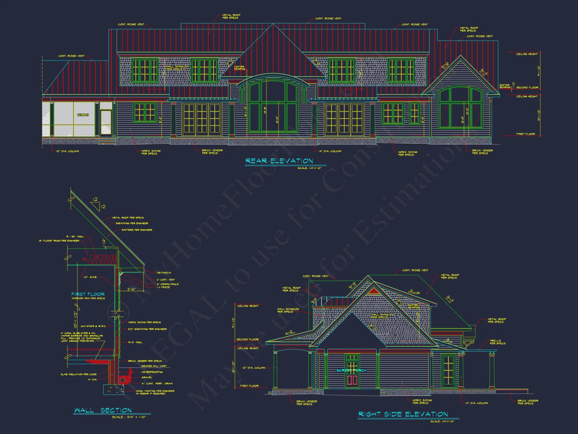 Elegant Cape Cod house Plan with 2 Stories & 6 Bedrooms