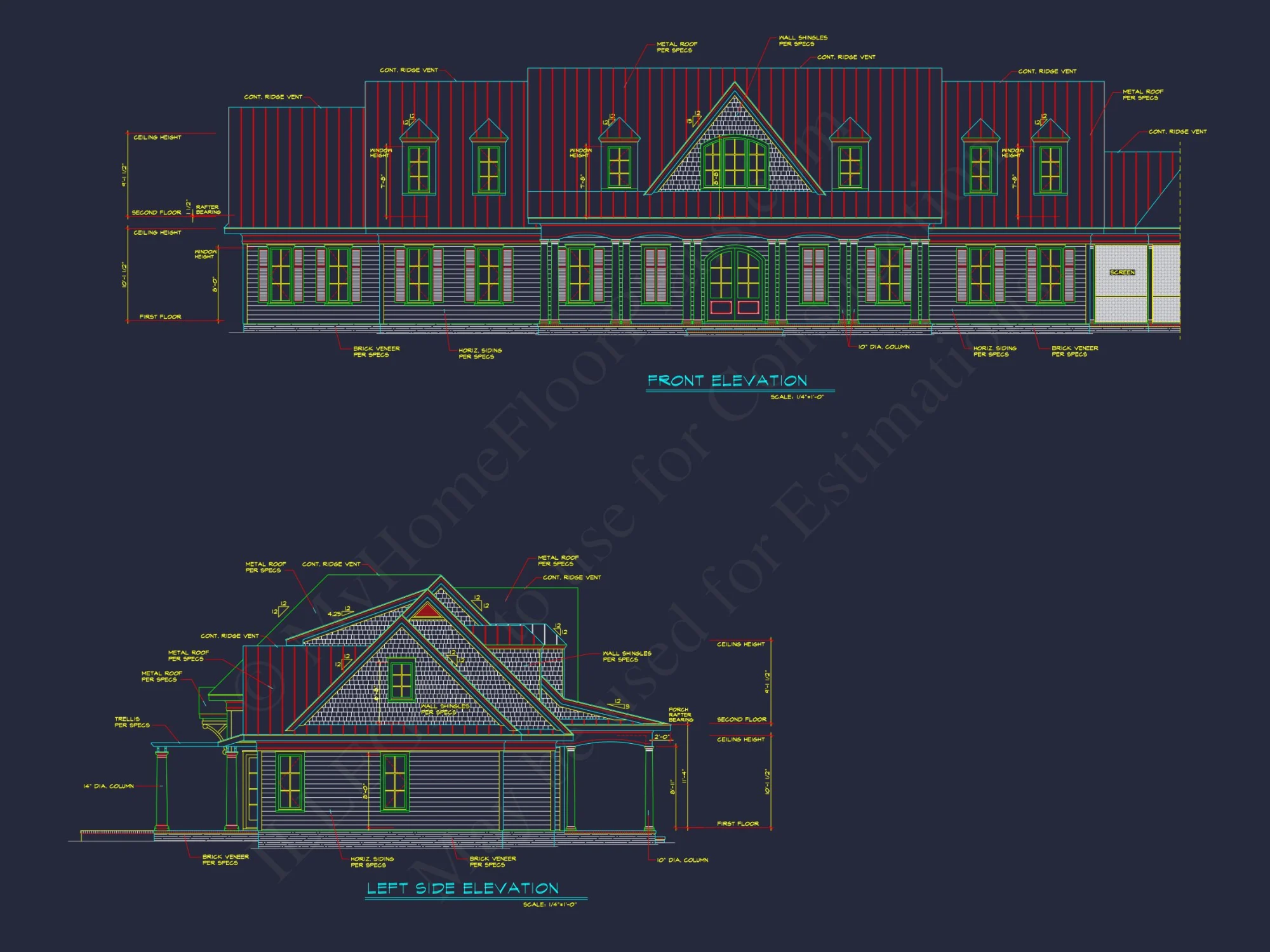 Elegant Cape Cod house Plan with 2 Stories & 6 Bedrooms