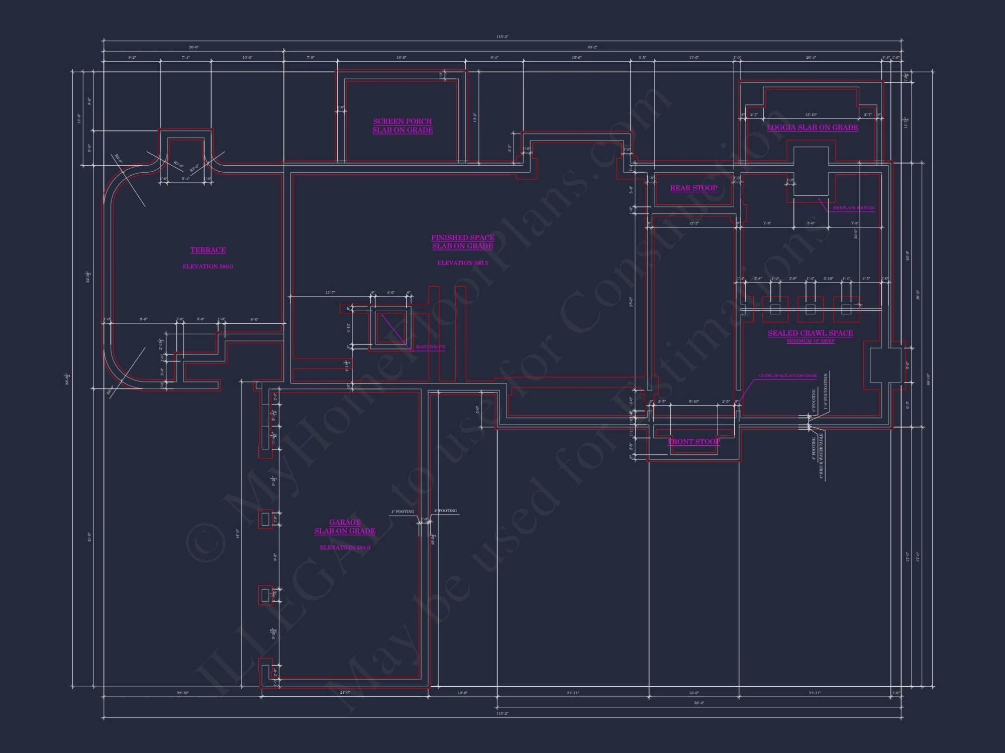 Stunning Georgian house Plan with 4 Beds, 7 Baths, and 3 Stories