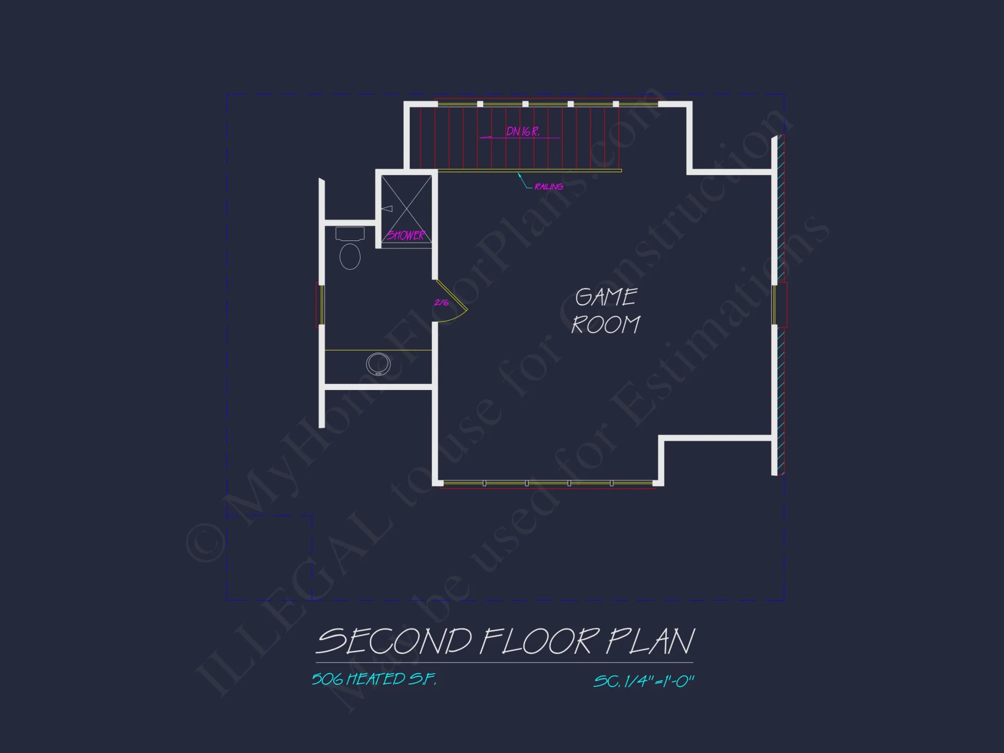 Garage with Living Space Blueprint - Functional Floor Plan Design
