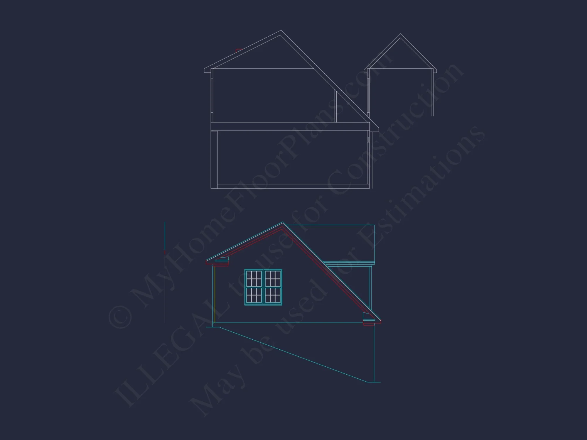 Spacious 3-Bay Garage Plan with Attic and CAD Blueprints
