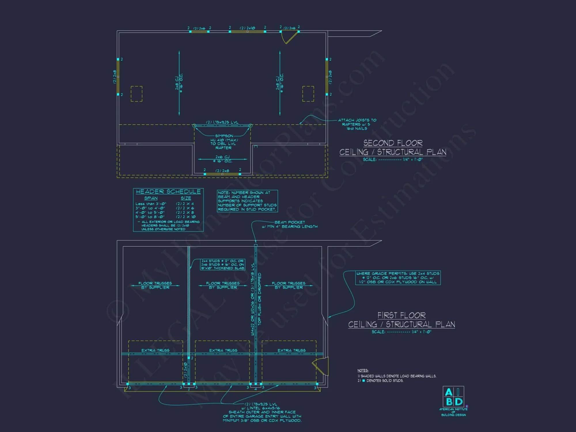 Spacious 3-Bay Garage Plan with Attic and CAD Blueprints