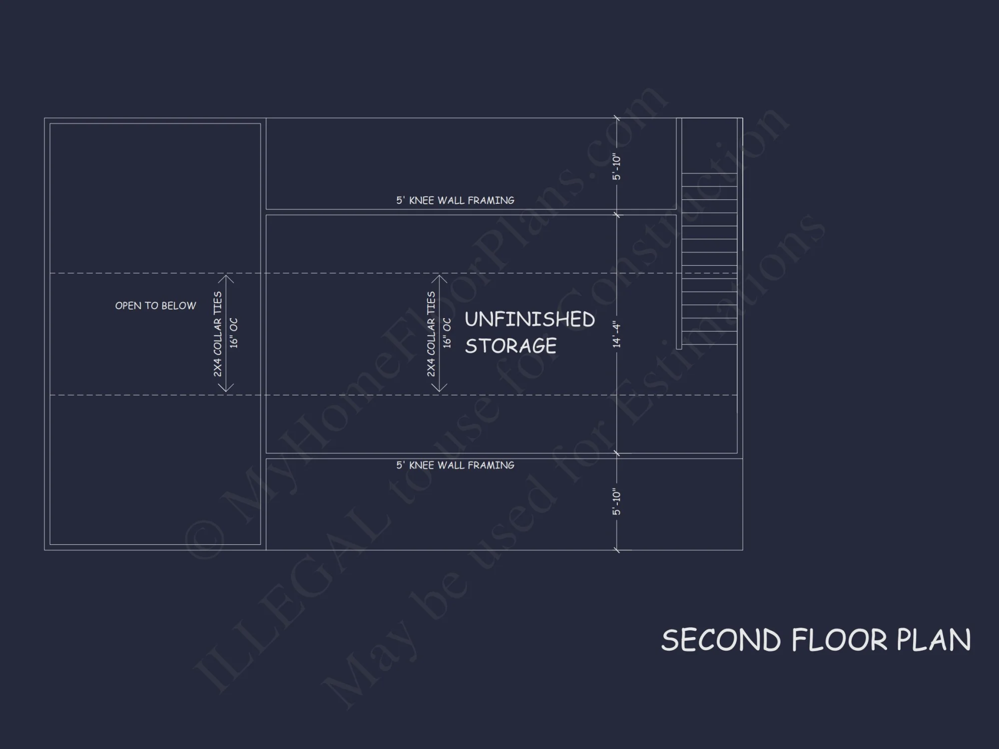 Modern Garage Living Space house Plan with Detailed Blueprint