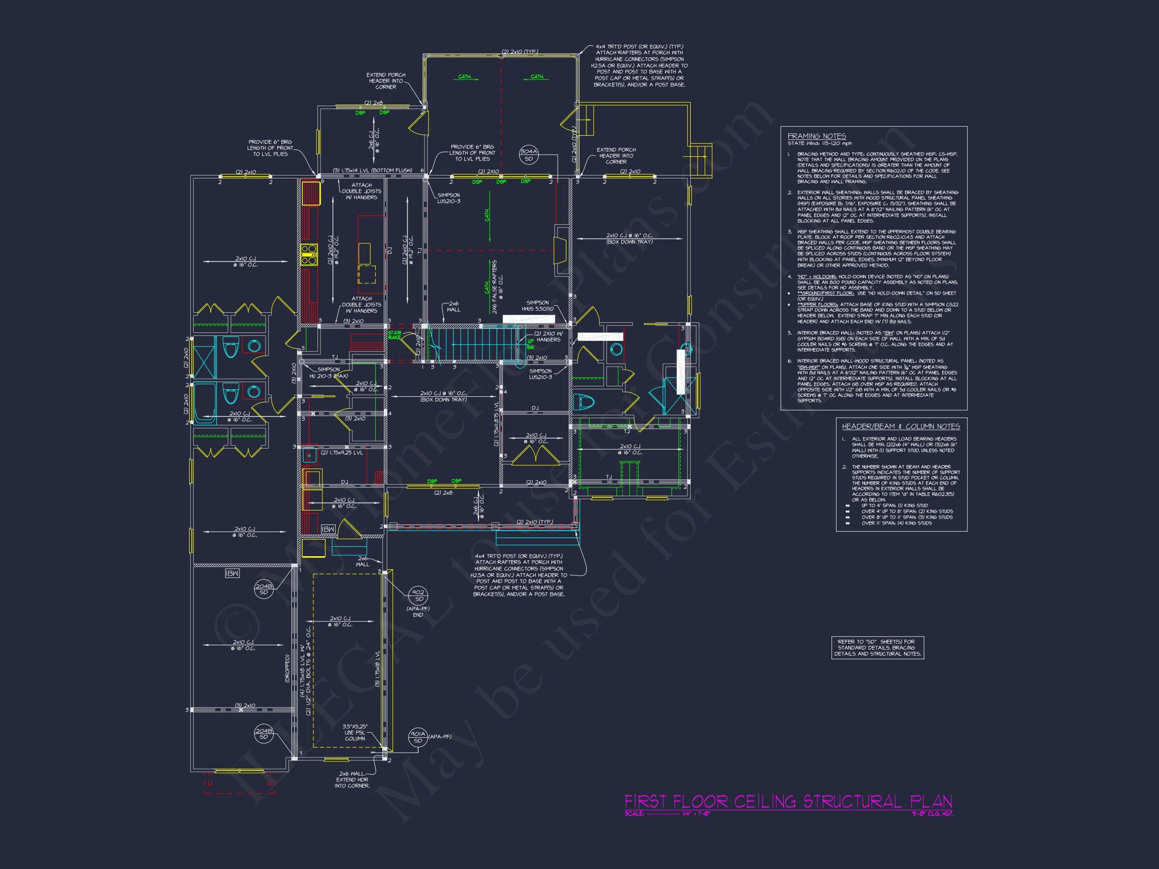 Craftsman house Plan with Spacious Floor Designs and CAD Blueprint