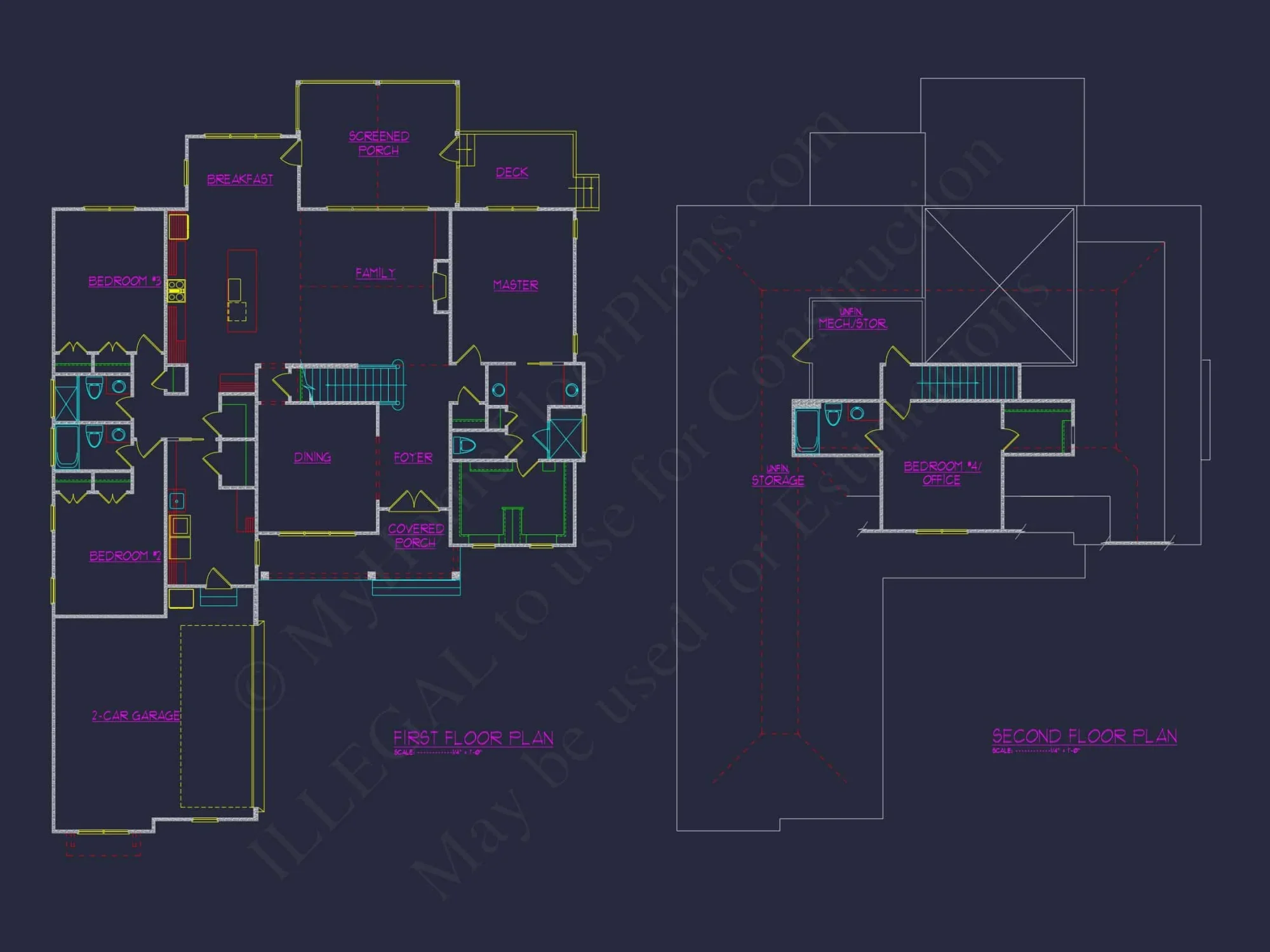 Craftsman house Plan with Spacious Floor Designs and CAD Blueprint