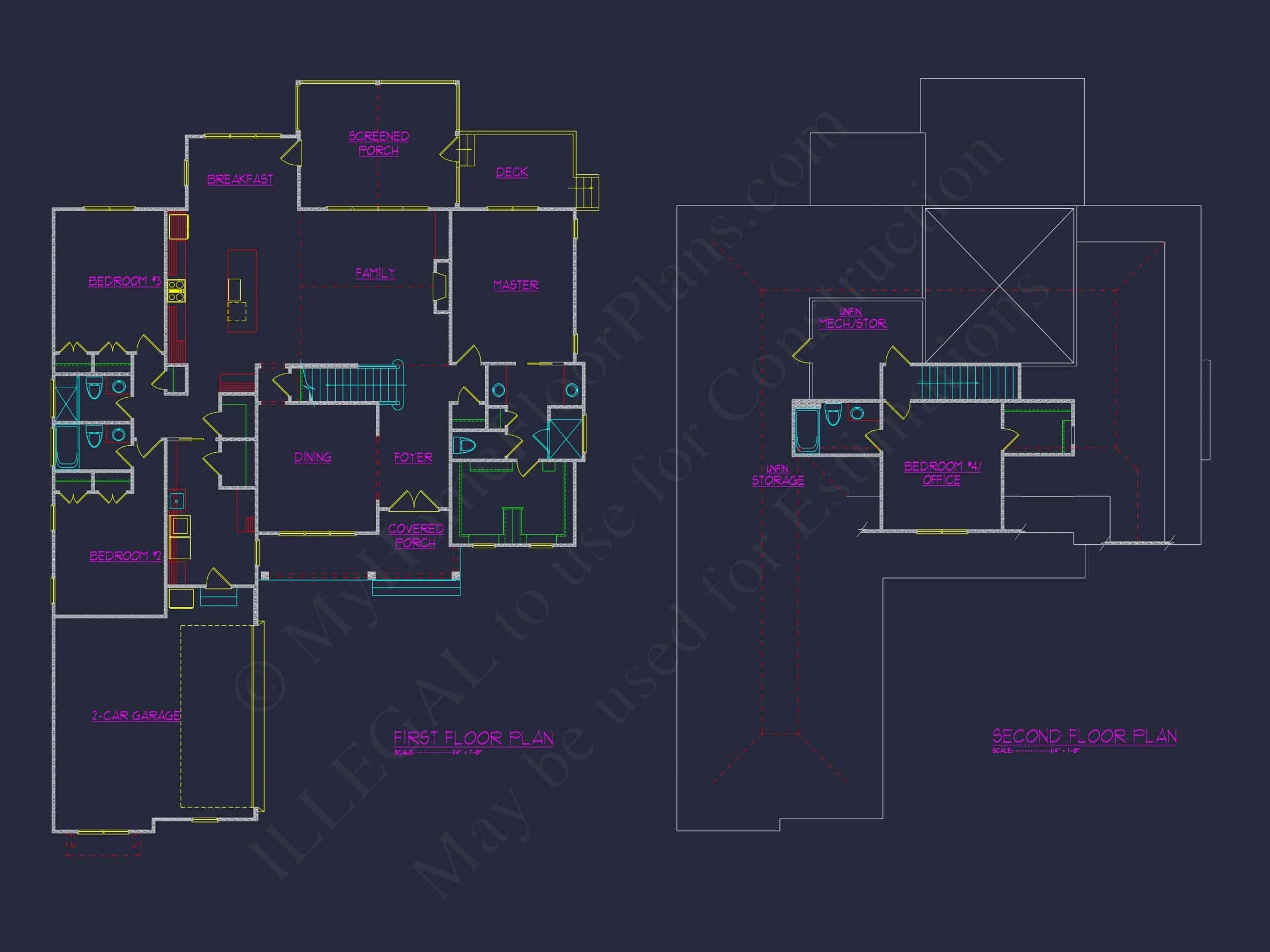 Craftsman house Plan with Spacious Floor Designs and CAD Blueprint