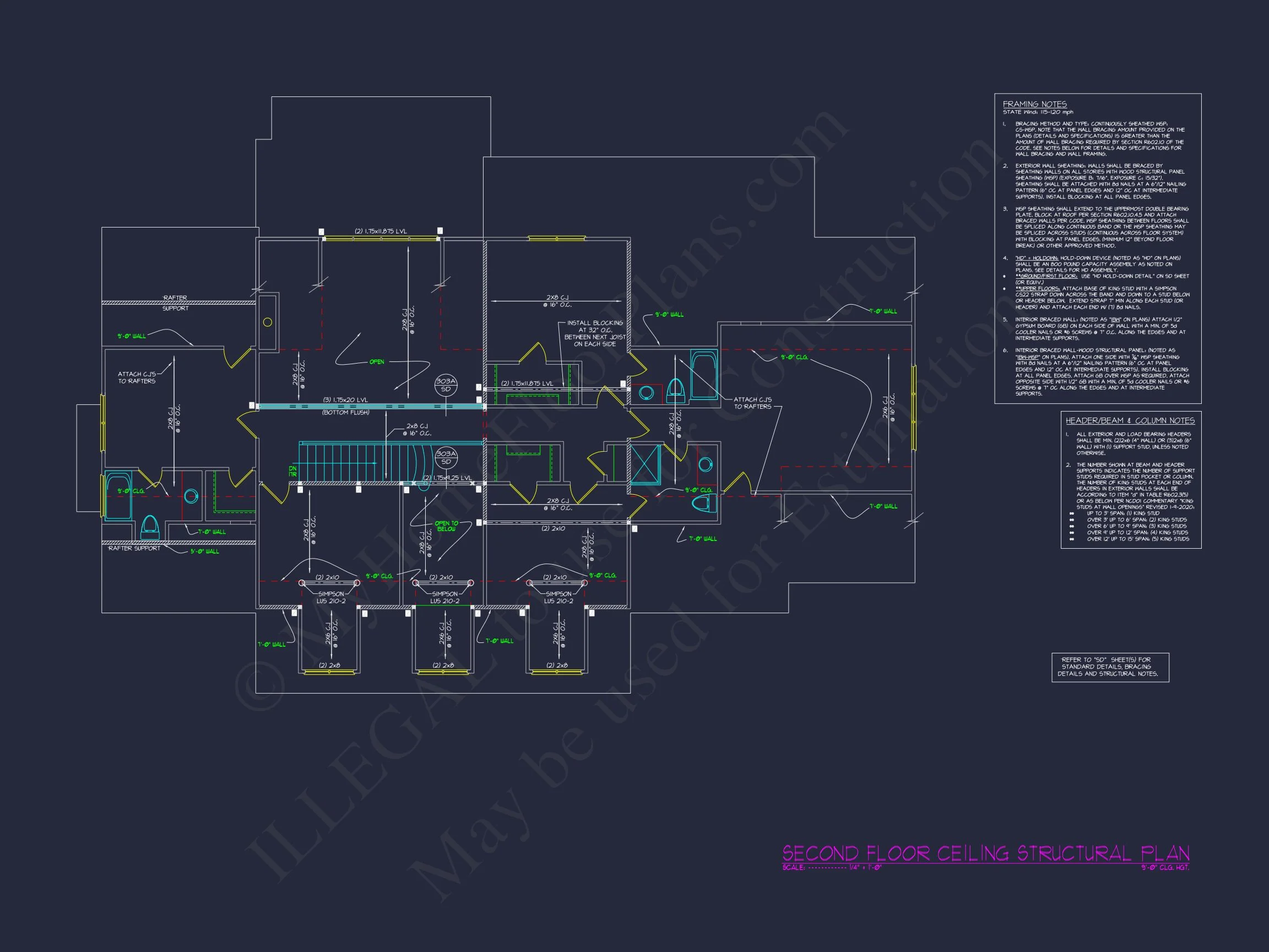Traditional house Plan with 4 Bedrooms, CAD Blueprint Designs