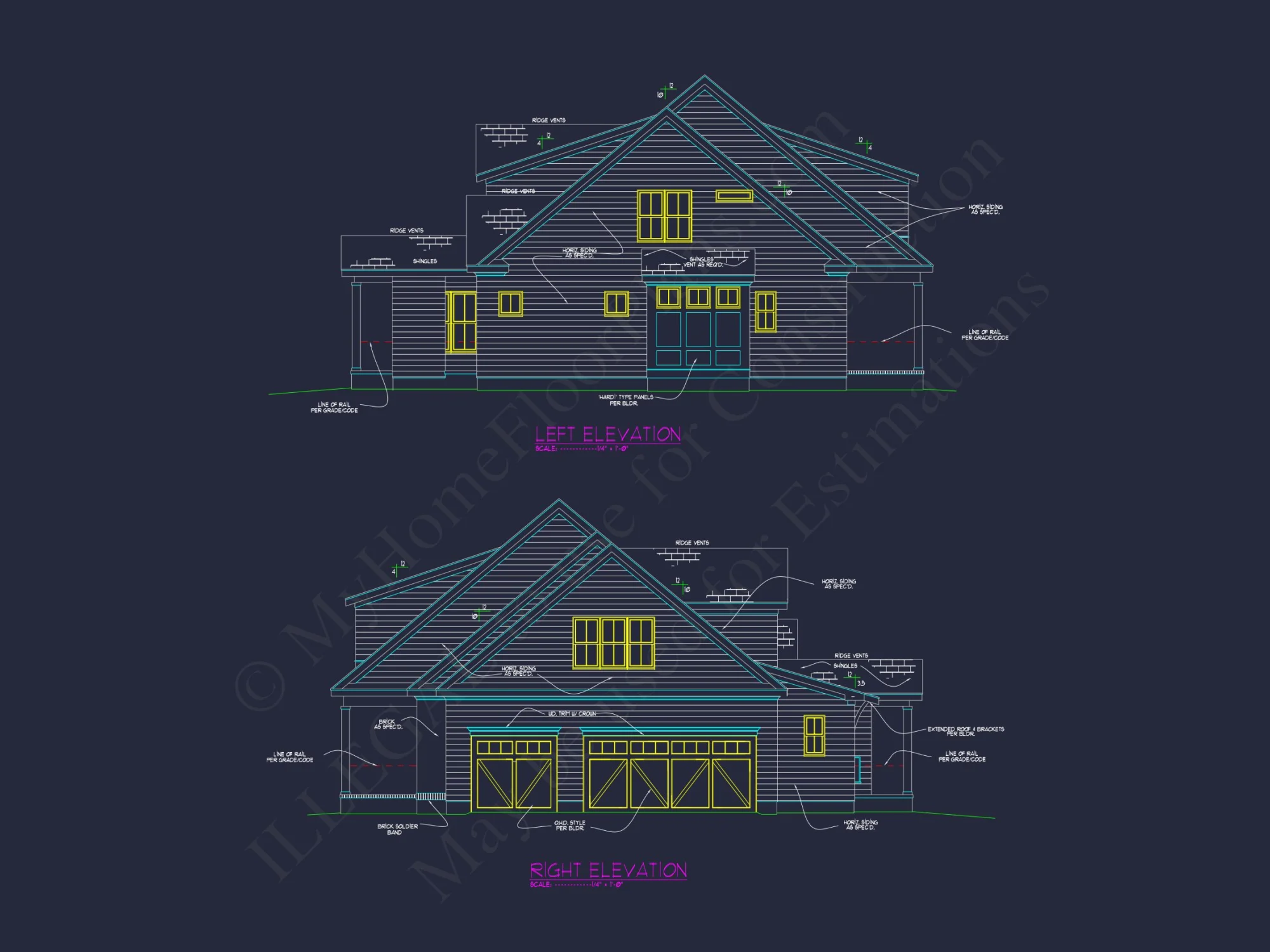 Traditional house Plan with 4 Bedrooms, CAD Blueprint Designs
