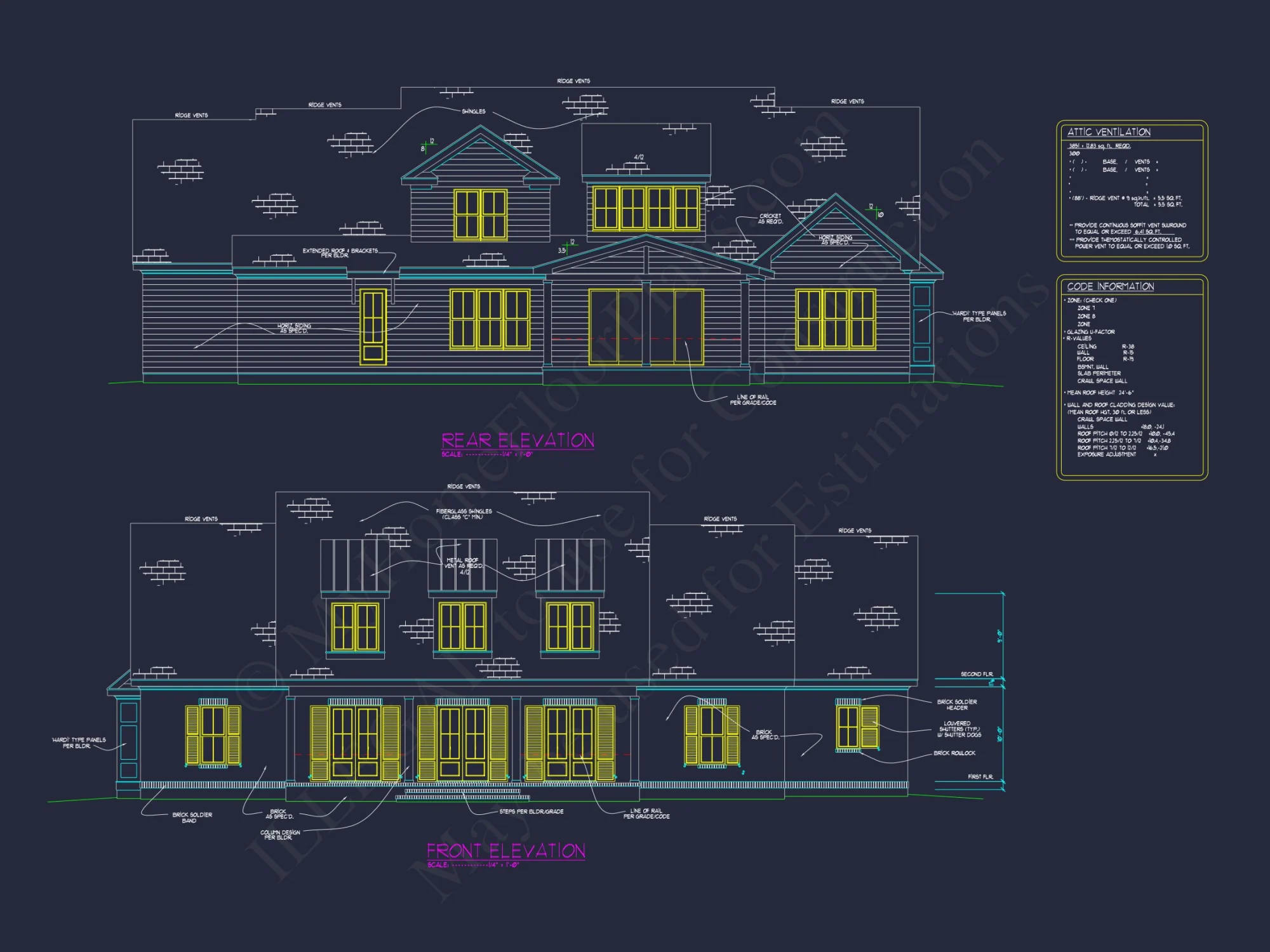 Traditional house Plan with 4 Bedrooms, CAD Blueprint Designs